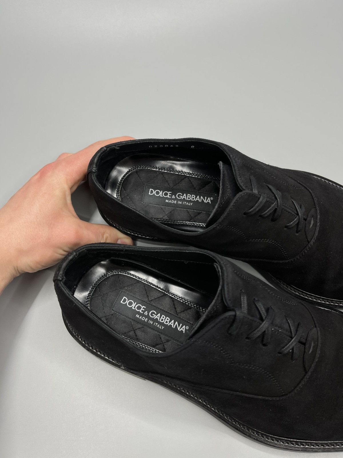 Dolce & Gabbana Dolce Gabbana Suede Black Lace Up Shoes Size US 8 / EU 41 - 17 Thumbnail