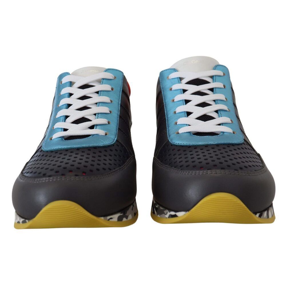 Dolce & Gabbana Dolce & Gabbana Multicolor Leather-Blend Low Top Sneakers Size US 7 / EU 40 - 3 Thumbnail