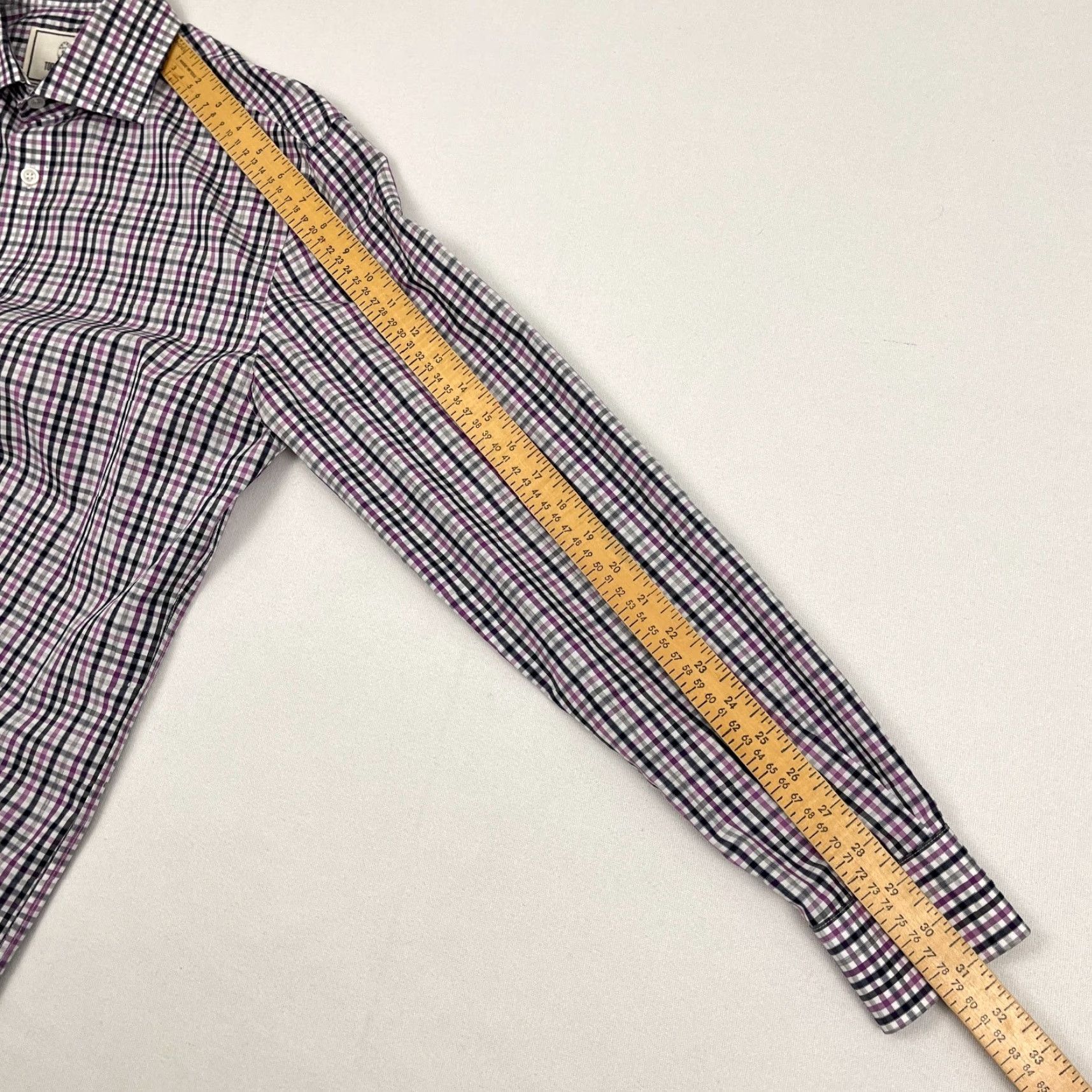 Todd Snyder Todd Snyder Shirt Mens 14.5 32/33 Purple Plaid Cutaway Dress Button Up Preppy Shirt Size 40R - 7 Thumbnail