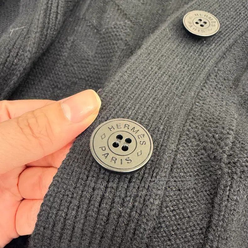 Hermes Hermes Black Striped H Monogram Wool Knit Cardigan Size S / US 4 / IT 40 - 5 Thumbnail