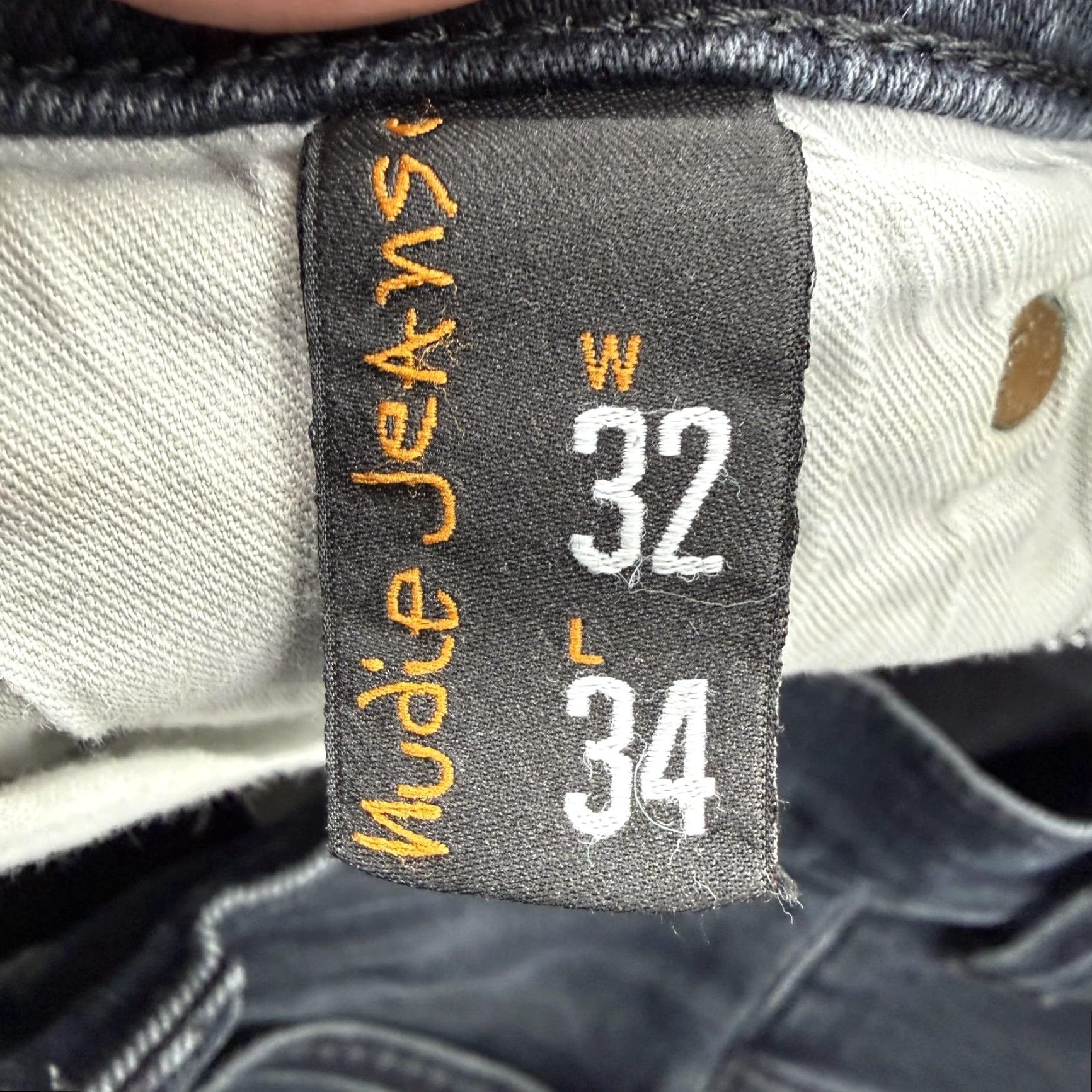 Nudie Jeans Nudie Jeans Co Thin Finn Jeans Mens 32x34 Gray Medium Wash Slim Denim Stretch Zip Fly Pockets Size US 32 / EU 48 - 4 Thumbnail