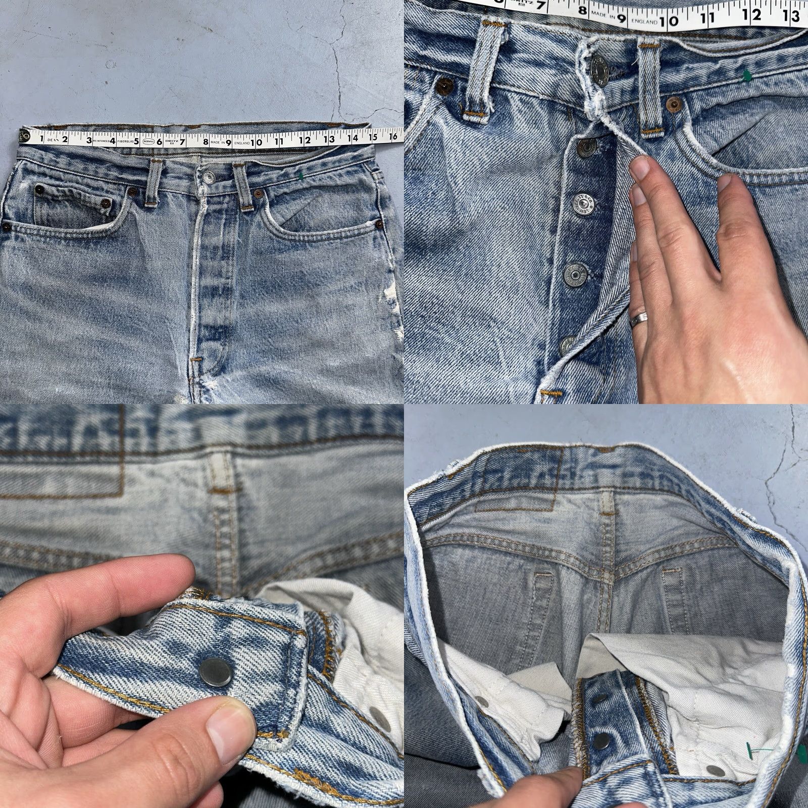 Levi's Levi's 501 Levis 501 Vintage 80s USA XX Straight Jeans 32x31 Thrashed Wash 30x26 Mens Regular Blue Denim Cotton Jeans 90s Theme Straight Vintage Men Size US 32 / EU 48 - 9 Thumbnail