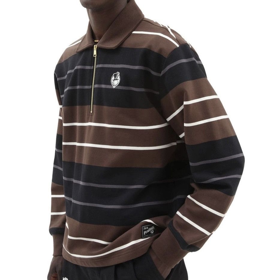 Vans Vans High Hat Fleece Quarter Zip Striped Shirt Sweater Size US XL / EU 56 / 4 - 2 Thumbnail
