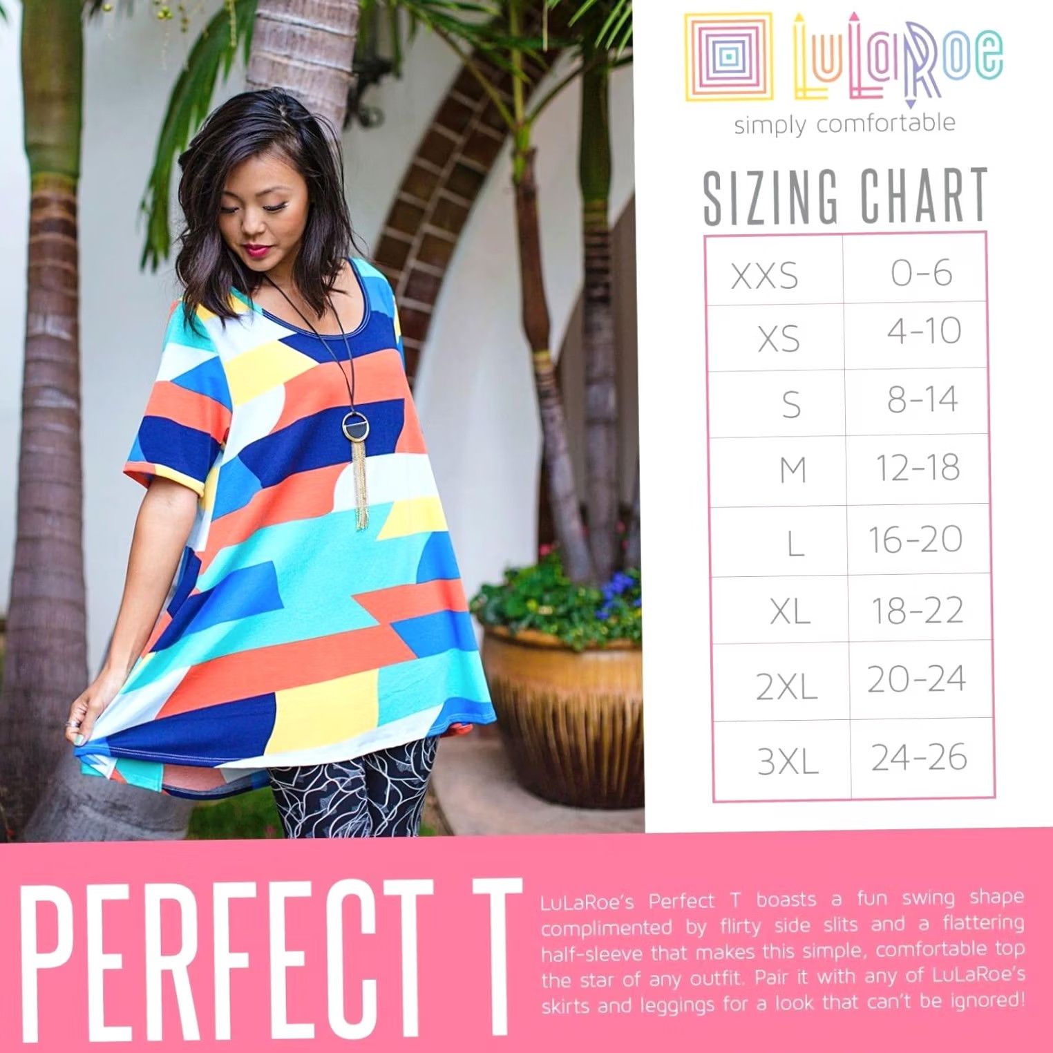 Vintage LuLaRoe Women's Perfect T Shirt Top Tee Floral Purple Pink Green 2XS Size XXS / US 00 / IT 34 - 7 Thumbnail
