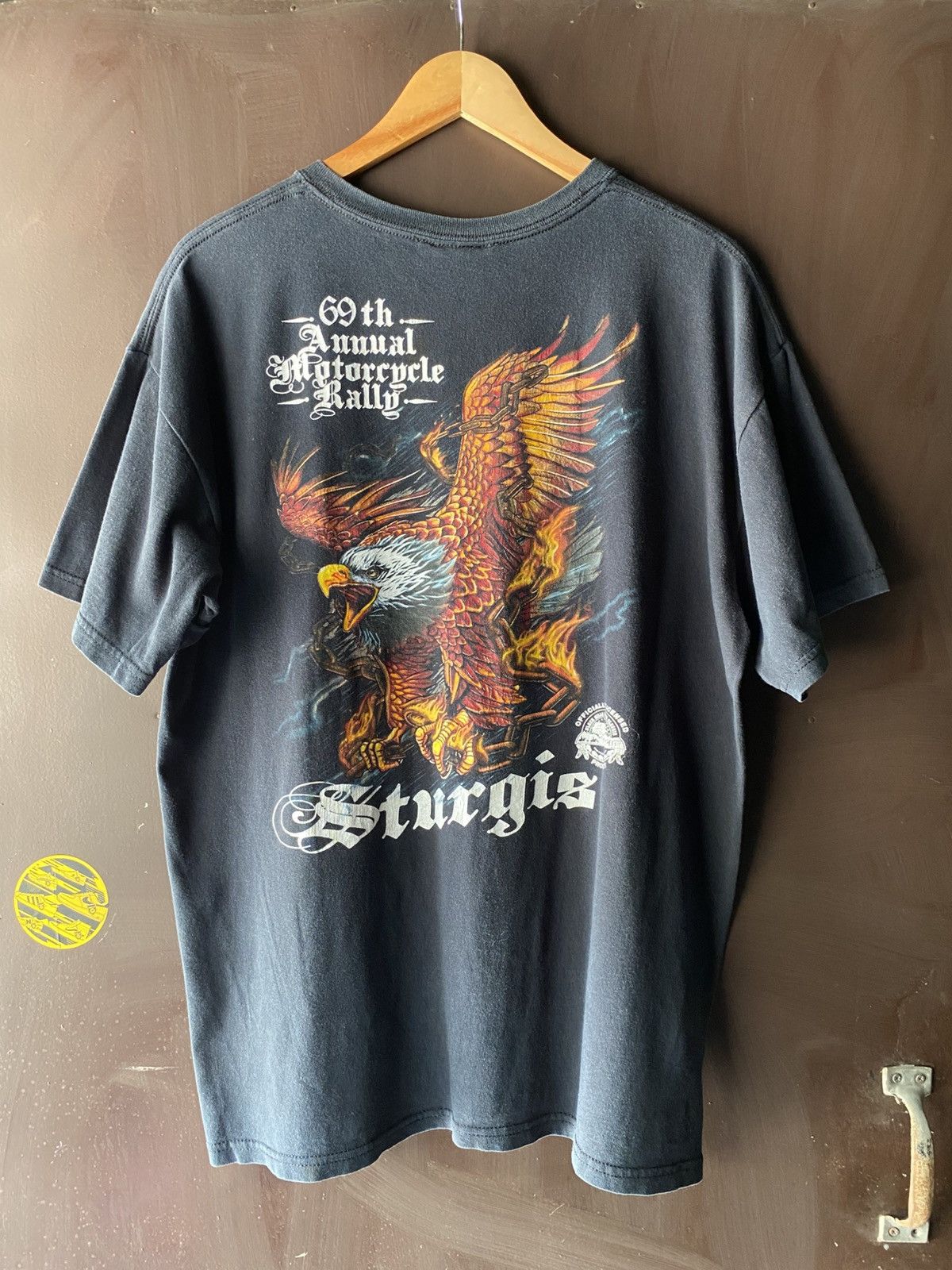 Vintage Sturgis Motorcycle Rally Flaming eagle graphic T-Shirt Size US L / EU 52-54 / 3 - 1 Thumbnail
