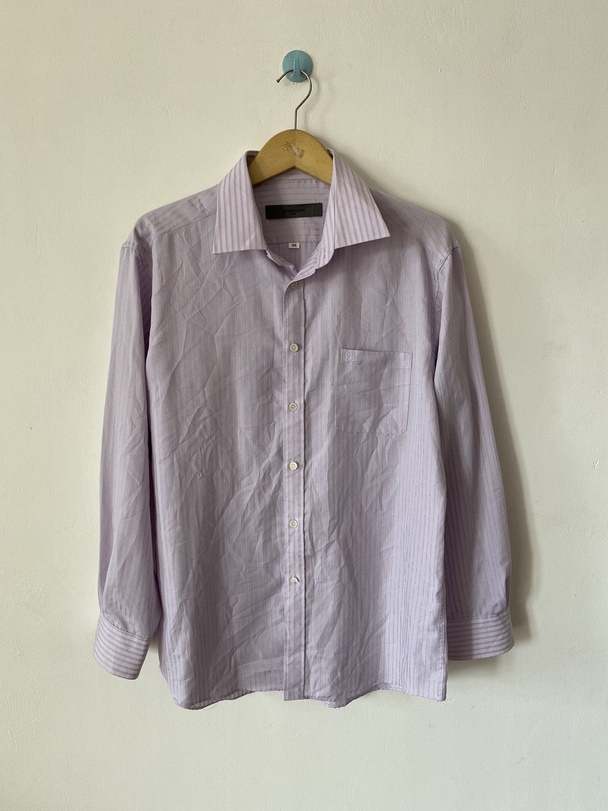 Givenchy × Vintage Givenchy Button Up Shirt Purple With Logo Fits Large Size US XL / EU 56 / 4 - 1 Thumbnail