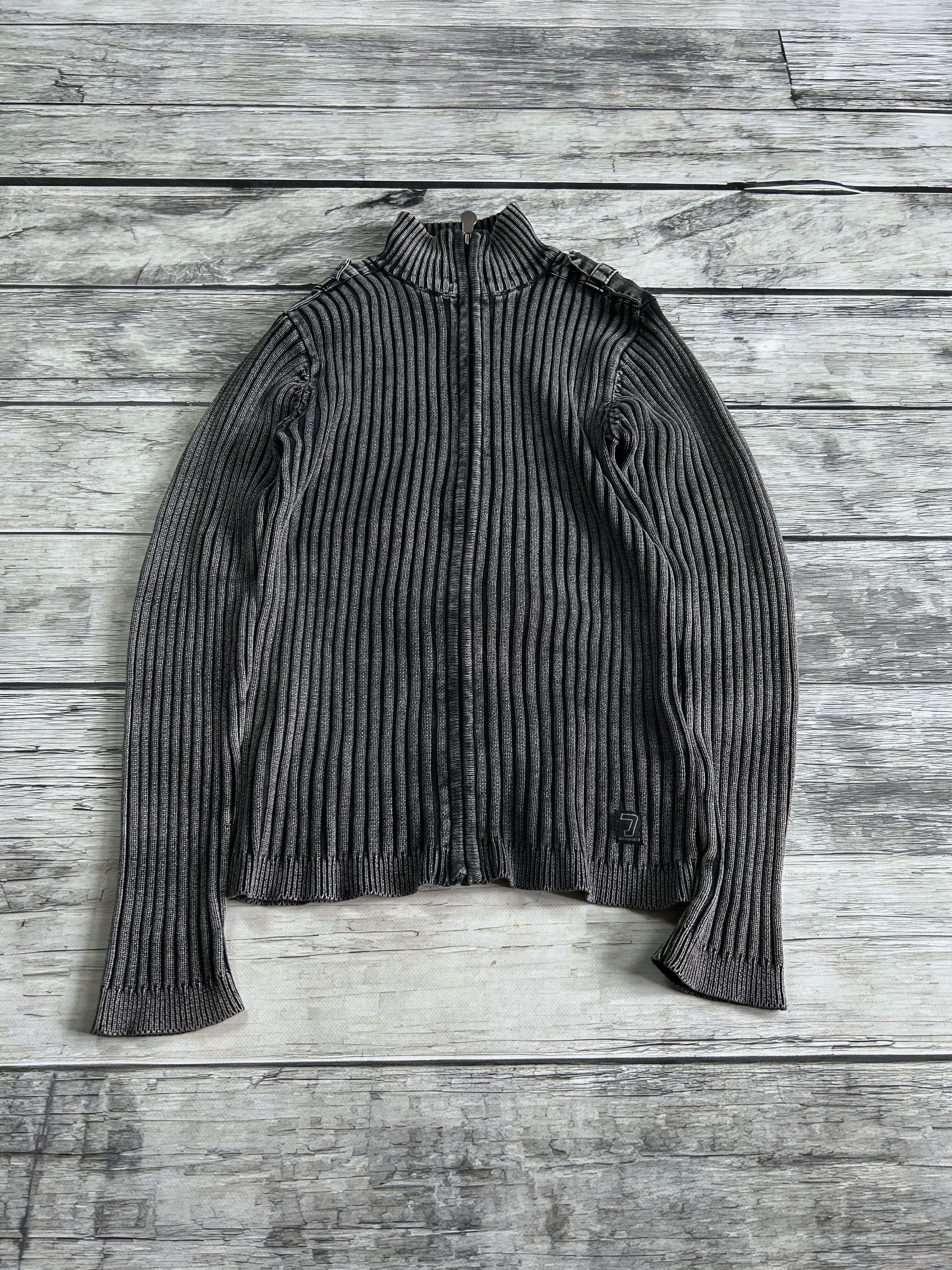Vintage Grey Ribbed Zip Sweater Cropped Slim Fit Minimal Archive Size US M / EU 48-50 / 2 - 6 Thumbnail