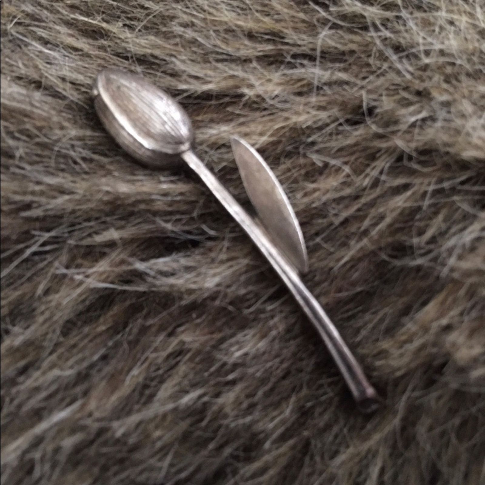 Vintage Vintage antique silver tulip tie tac lapel pin Size ONE SIZE - 1 Thumbnail