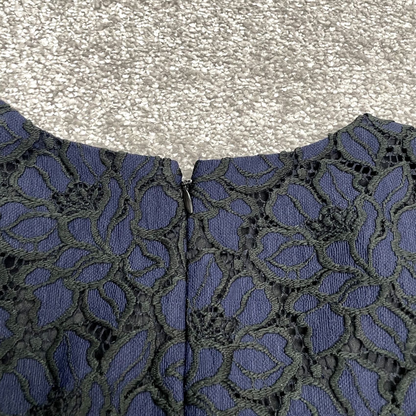J.Crew J.Crew Embroidered Lace Midi Dress Womens 00 Nayvy Blue Floral V-Neck Cap Sleeve Dress Size XXS / US 00 / IT 34 - 4 Thumbnail