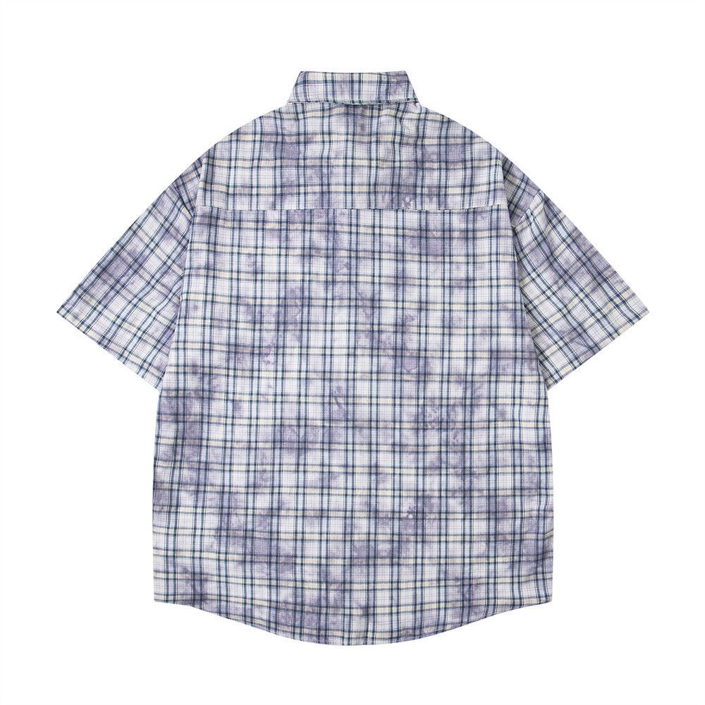 Japanese Brand × Vintage Men's high street trend metal chain tie-dye plaid shirt Size US L / EU 52-54 / 3 - 2 Thumbnail