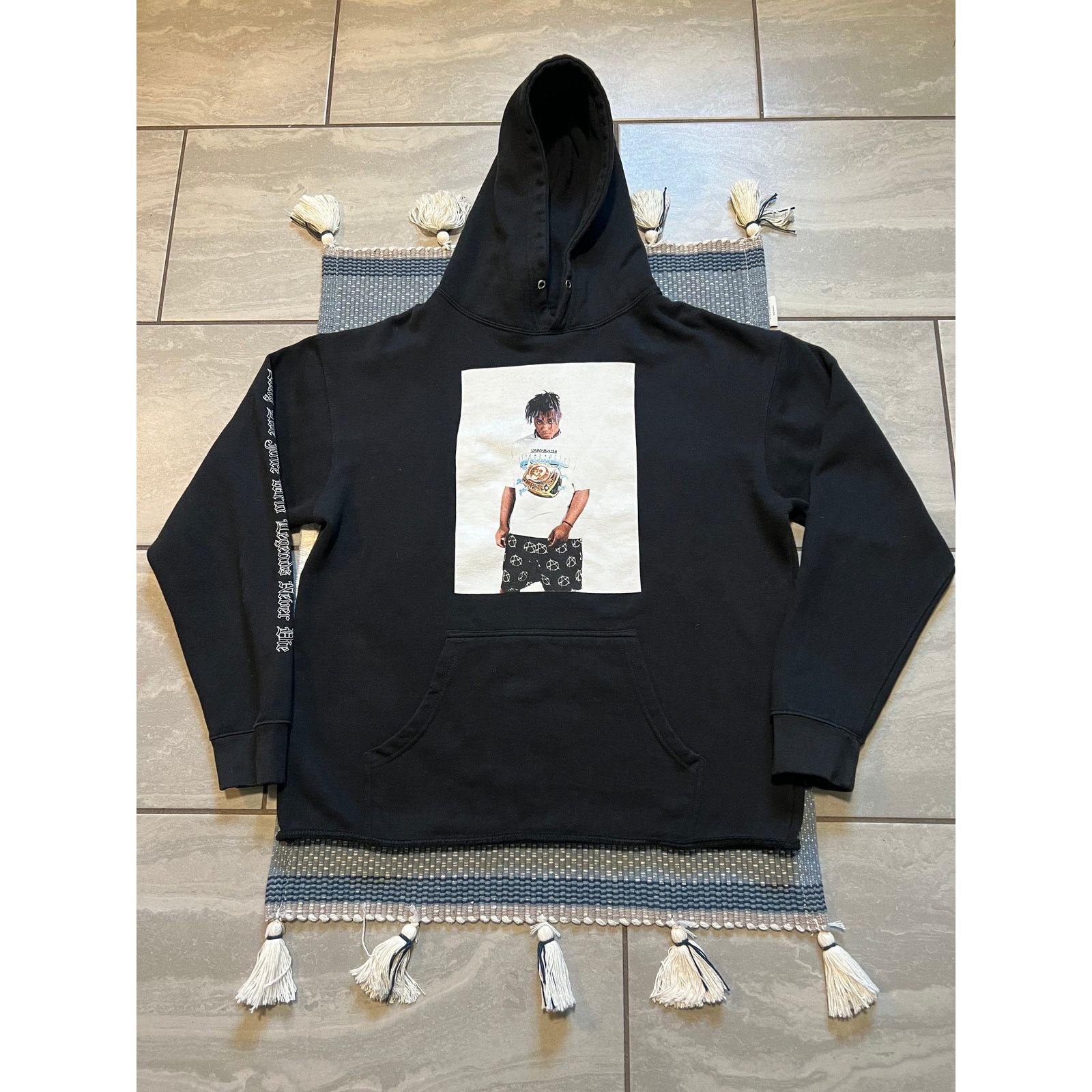 Revenge Juice Wrld X Revenge Photo Hoodie Black Used Size Revenge Juice Wrld X Revenge Photo Hoodie Black Used Size