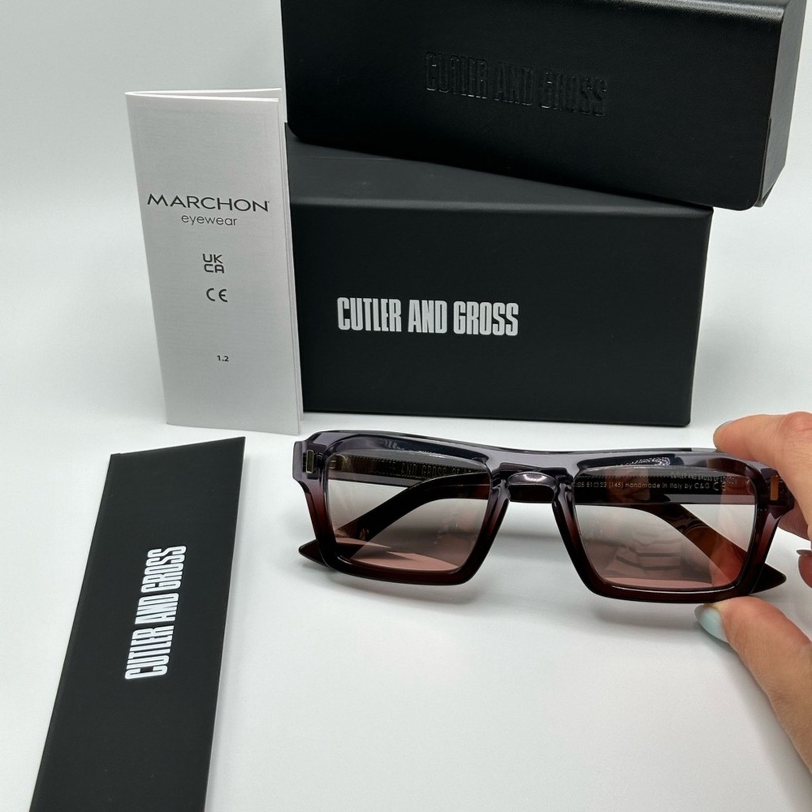 Cutler and Gross NEW CUTLER AND GROSS CG1318S 005 Grey Brown Unisex Size ONE SIZE - 9 Thumbnail