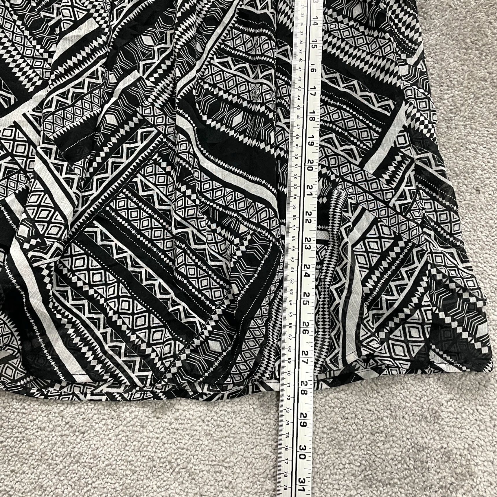 Vintage Unbranded Tunic Blouse Womens XL Black white Geometric Square Neck Casual Top Size XL / US 12-14 / IT 48-50 - 5 Thumbnail