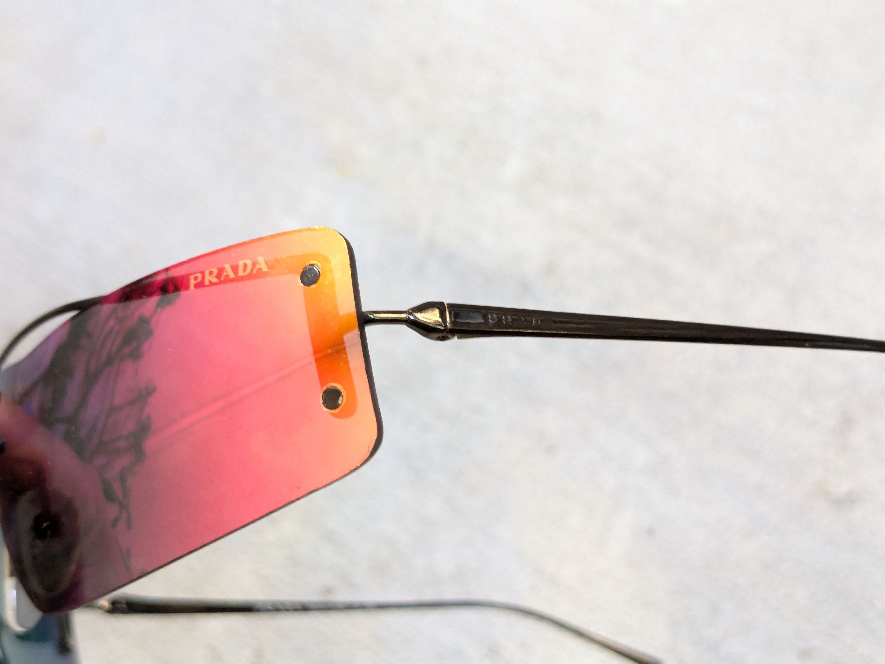 Prada Prada Sunglasses SPR61V Rainbow Mirrored Wire Rimless Size ONE SIZE - 3 Thumbnail