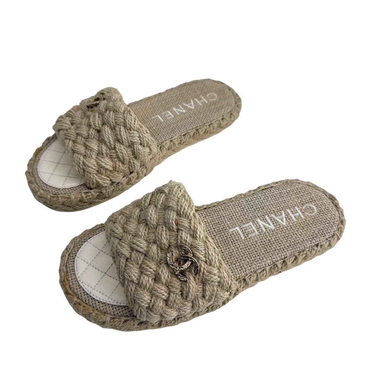 Chanel Chanel Braided Rope CC Logo Slides Size 39 Size US 9 / IT 39 - 1 Thumbnail