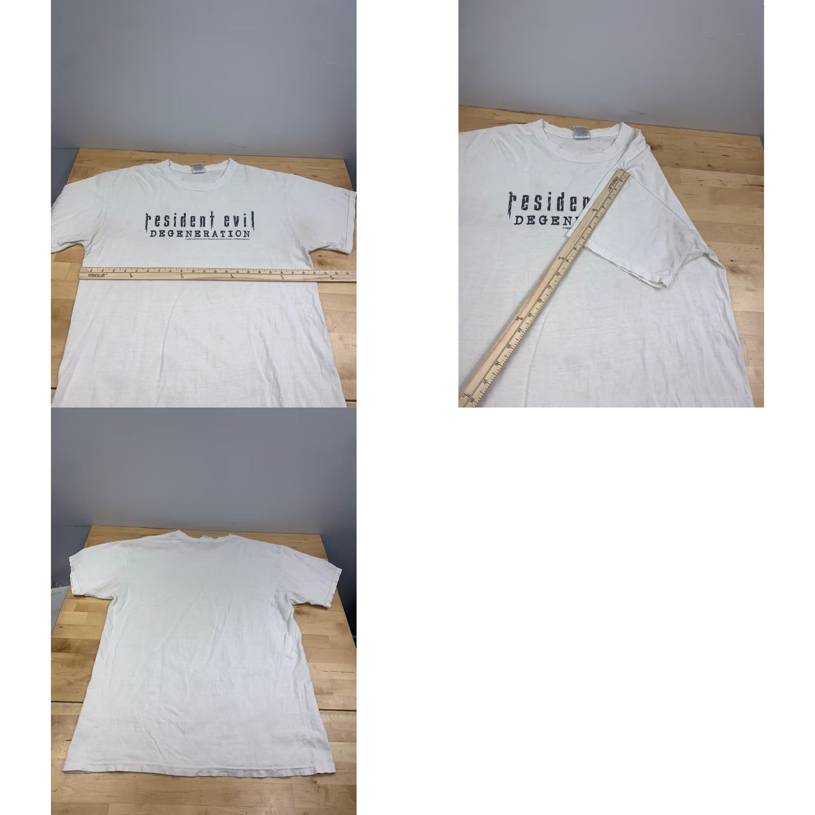 Fruit Of The Loom 2008 Resident Evil Degeneration Promo Shirt Men L Capcom Horror Promo Y2K White Short Sleeve Crew Neck 2000s Mens Size US L / EU 52-54 / 3 - 8 Thumbnail