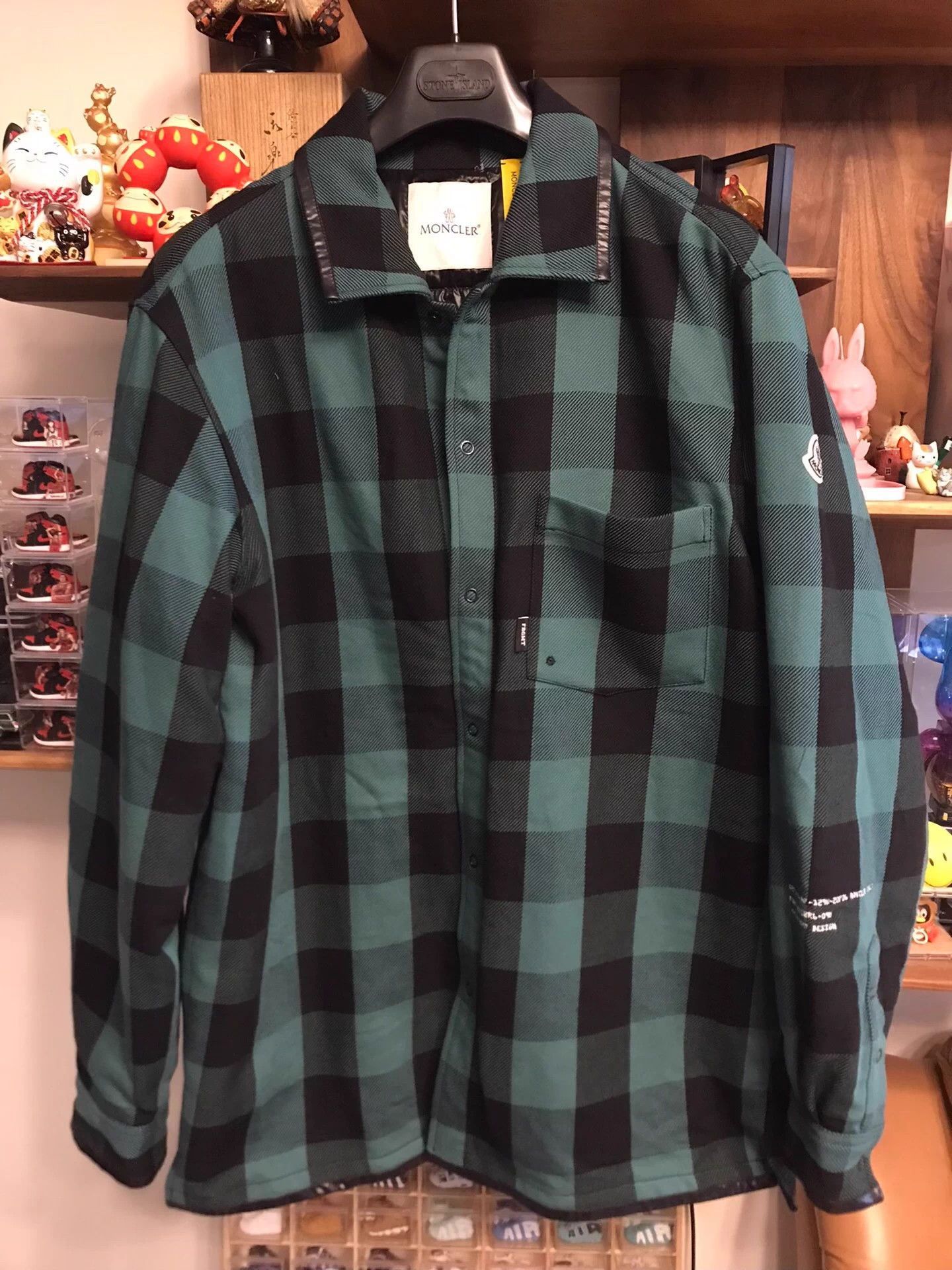 Moncler Green Plaid Long Sleeve Button-Up Shirt XL Size US XL / EU 56 / 4 - 1 Thumbnail