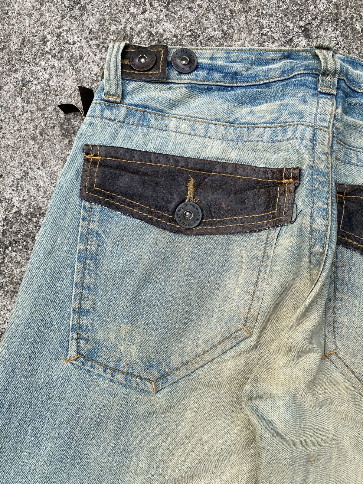 Army Of Me × Japanese Brand Army Of No Distressed Rusty Faded Blue Jeans Size US 31 - 17 Thumbnail
