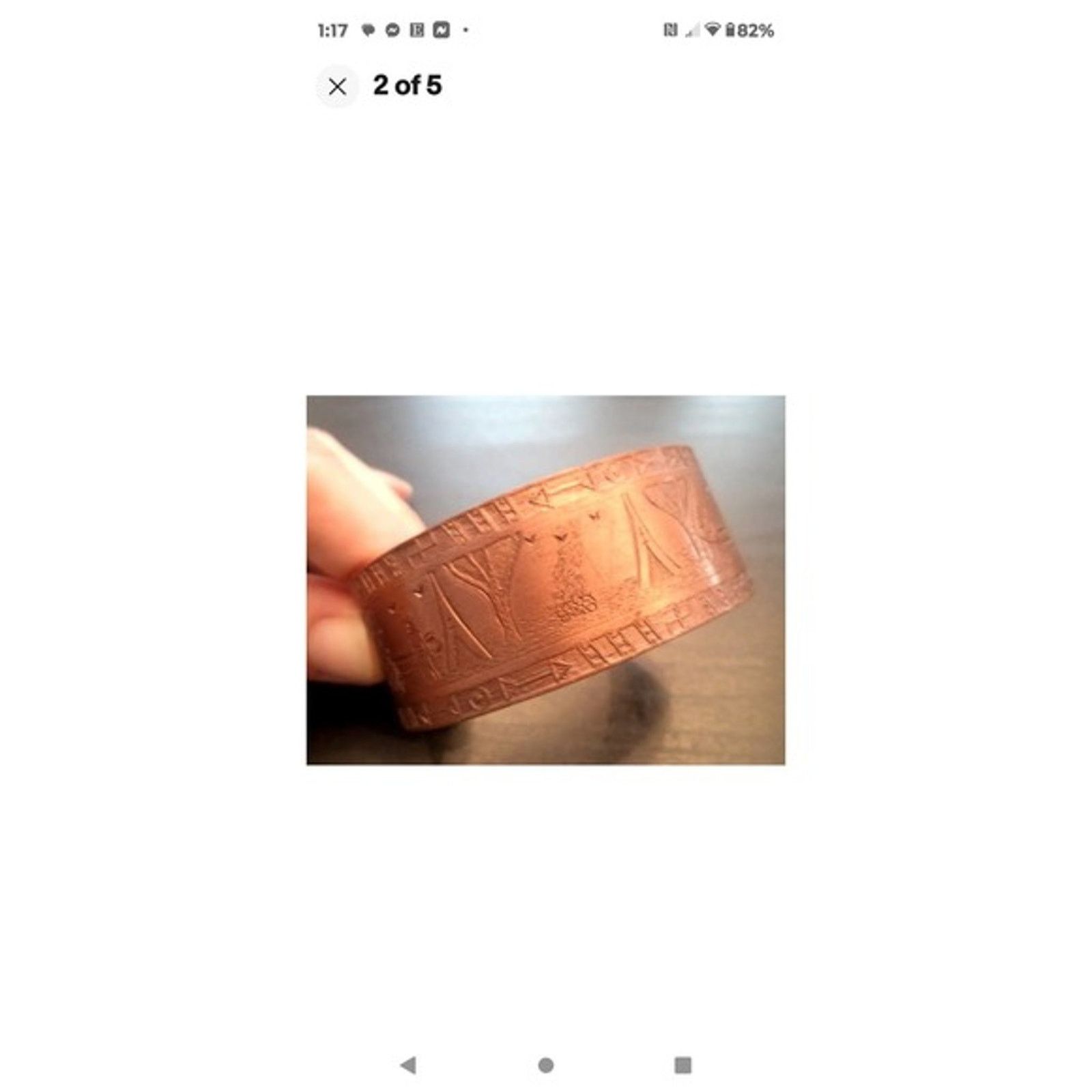 Vintage Old vintage decorated copper bracelet Size ONE SIZE - 3 Thumbnail