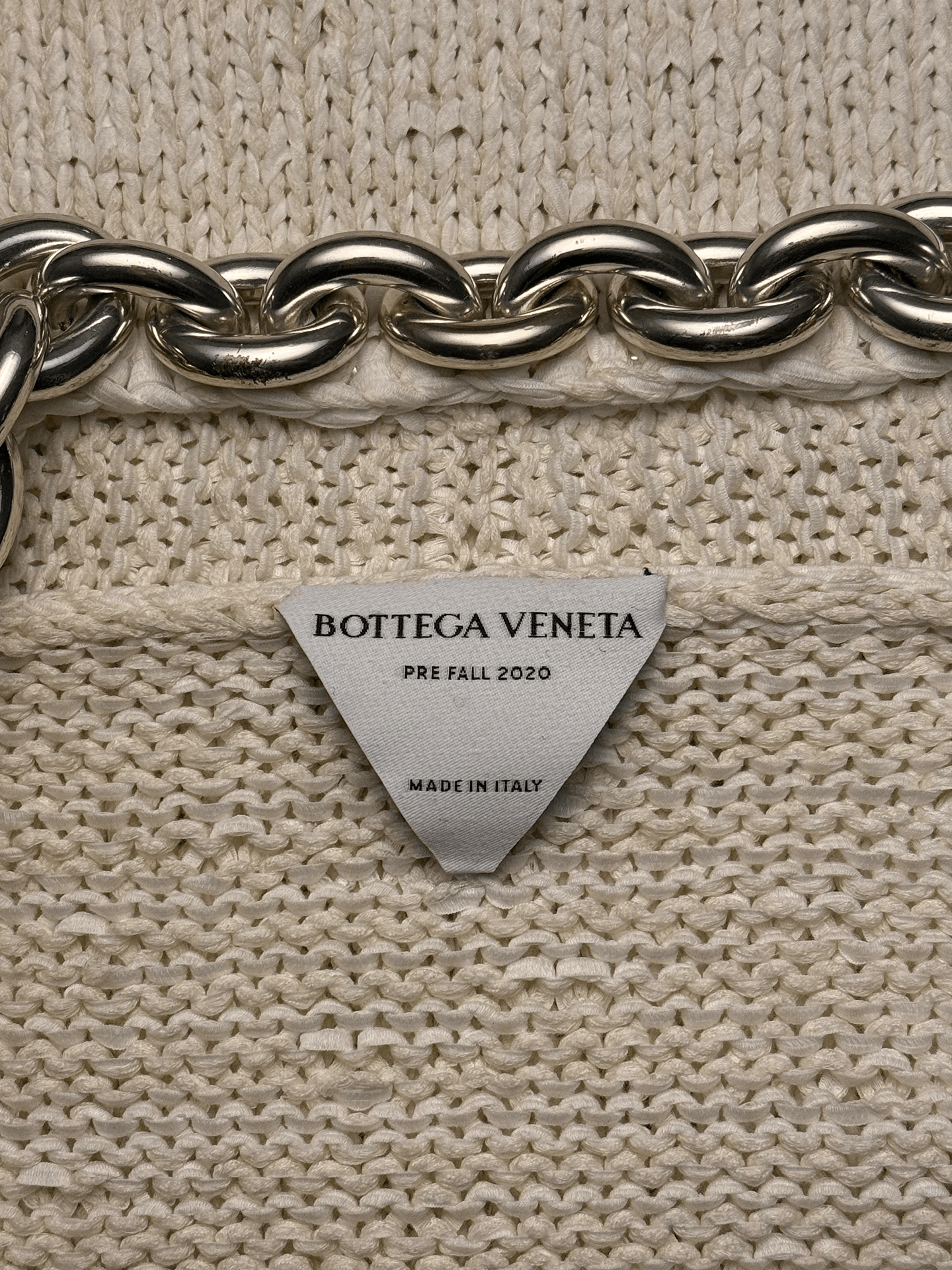 Bottega Veneta Bottega Veneta chain-embellished cream knitted midi dress Size M / US 6-8 / IT 42-44 - 3 Thumbnail