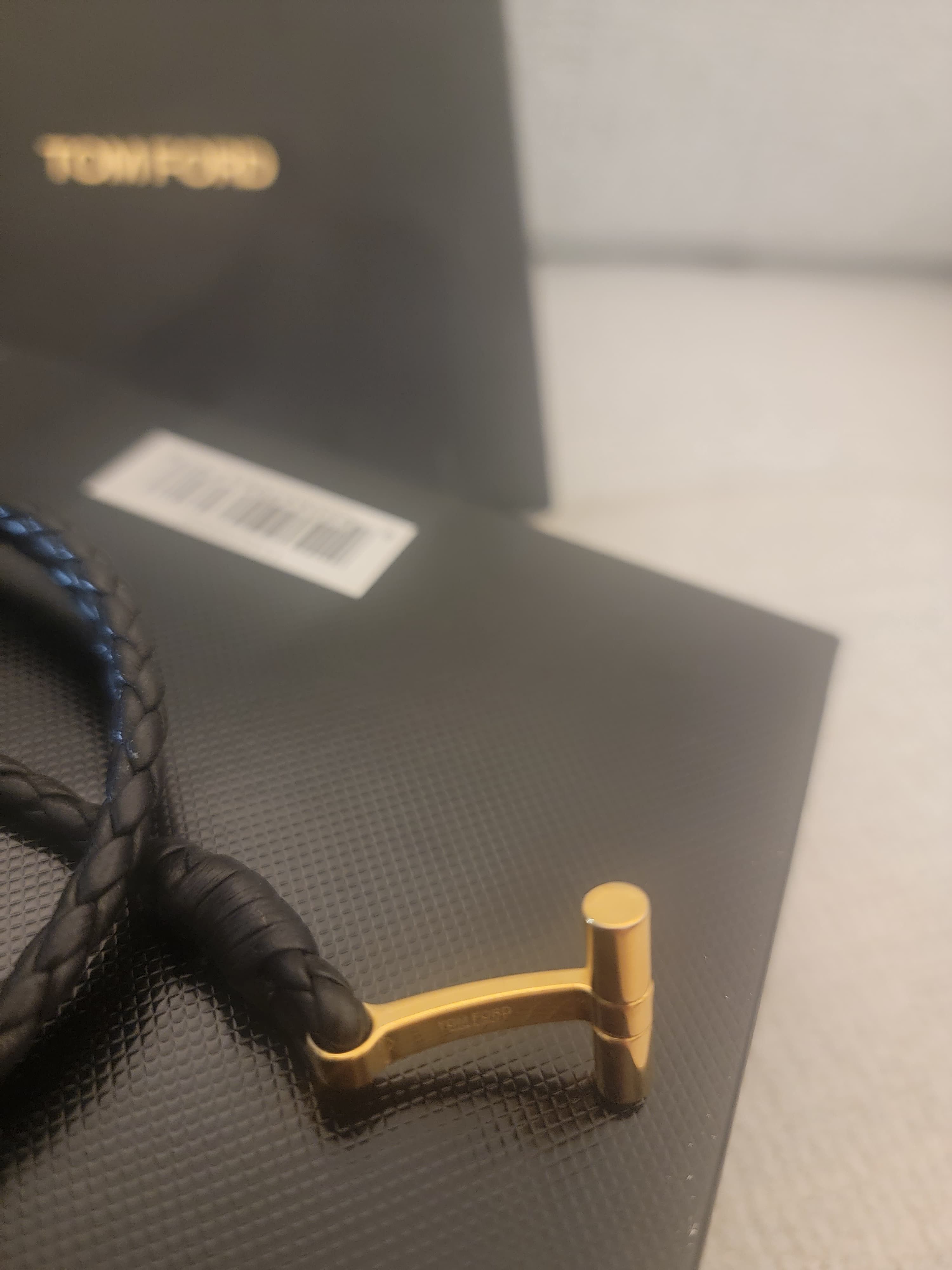 Tom Ford TOM FORD: Black Braided Leather Bracelet Size ONE SIZE - 6 Thumbnail
