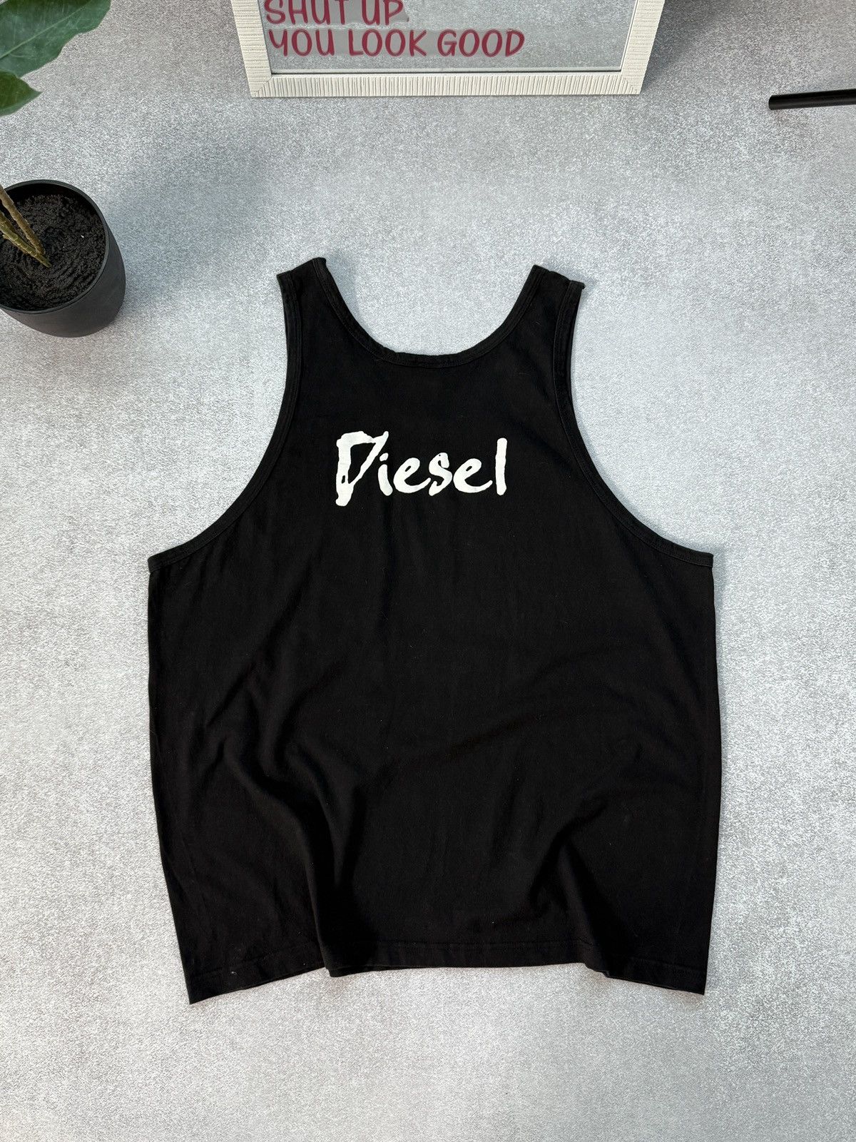 Diesel Vintage Diesel Sleeveless T-Shirt Big Logo Black Y2K Japan Size US XXL / EU 58 / 5 - 8 Thumbnail