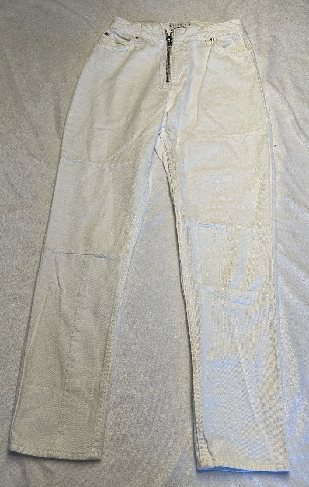 Sandro Sandro Straight Leg Denim Jeans White Women's Size 24”x25” Size 24" / US 00 / IT 34 - 1 Thumbnail