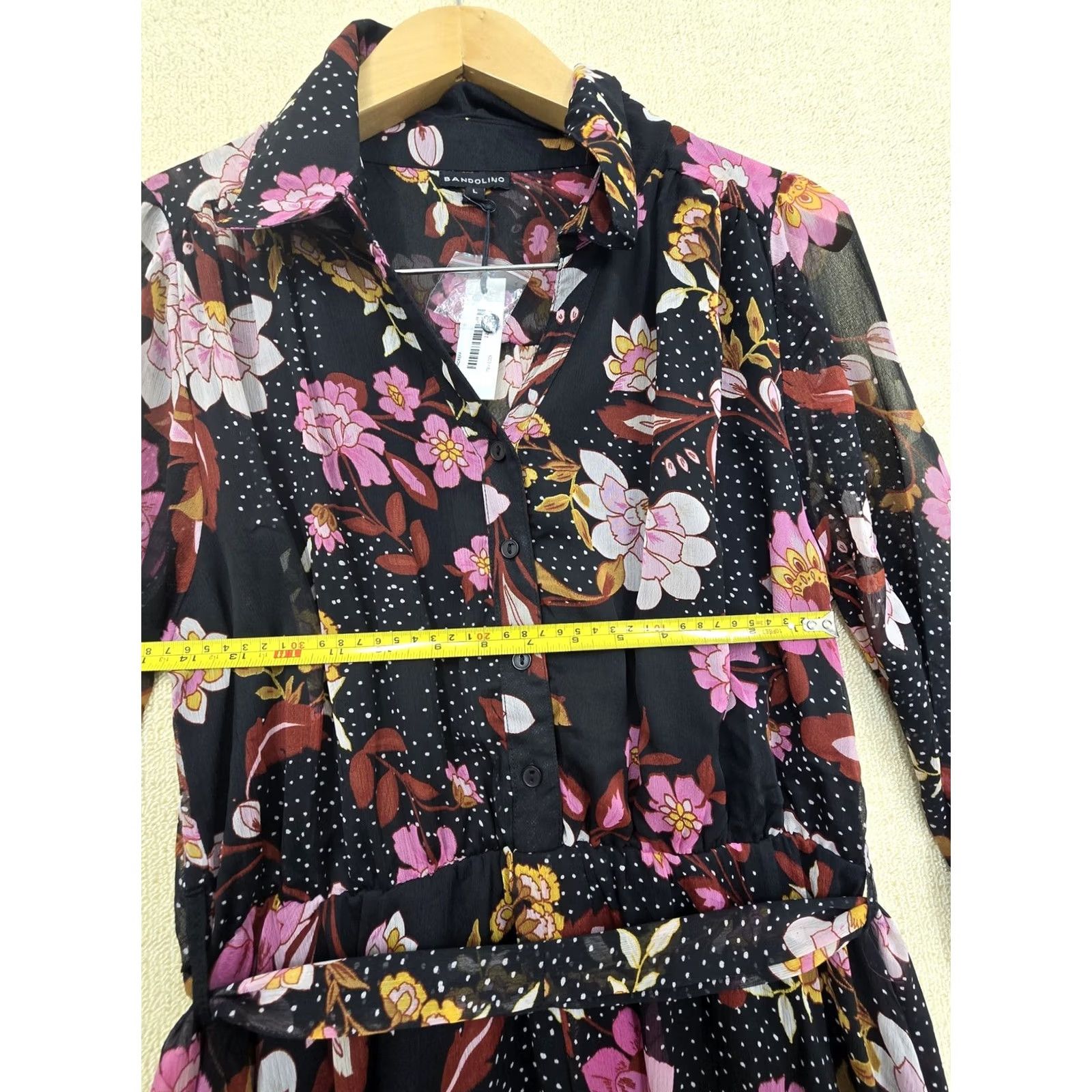 Vintage Bandolino Women's L Maxi Floral Long Sleeve Casual Dress Size L / US 10 / IT 46 - 6 Thumbnail
