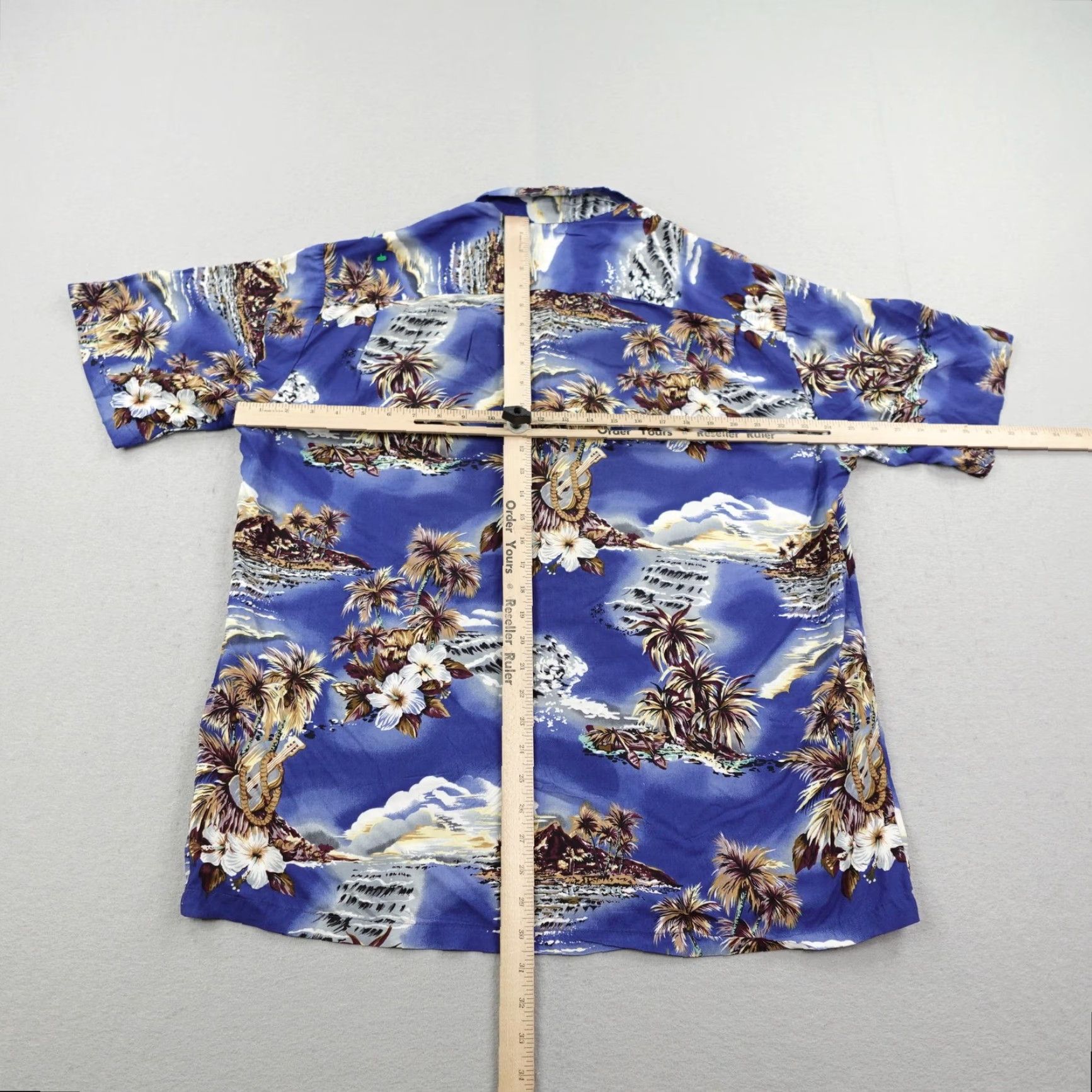 Hilo Hattie Hilo Hattie Hawaiian Shirt Mens Large Blue Floral Palm Tree Aloha Camp Beach Tropical Size US L / EU 52-54 / 3 - 5 Thumbnail