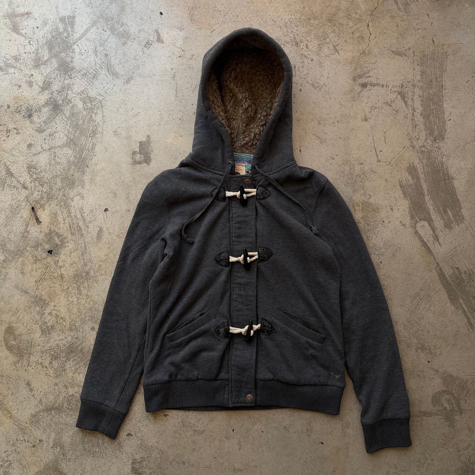 Other Y2K Roxy Sherpa Lined Toggle Hoodie Surf Skater Jacket Size L / US 10 / IT 46 - 1 Thumbnail