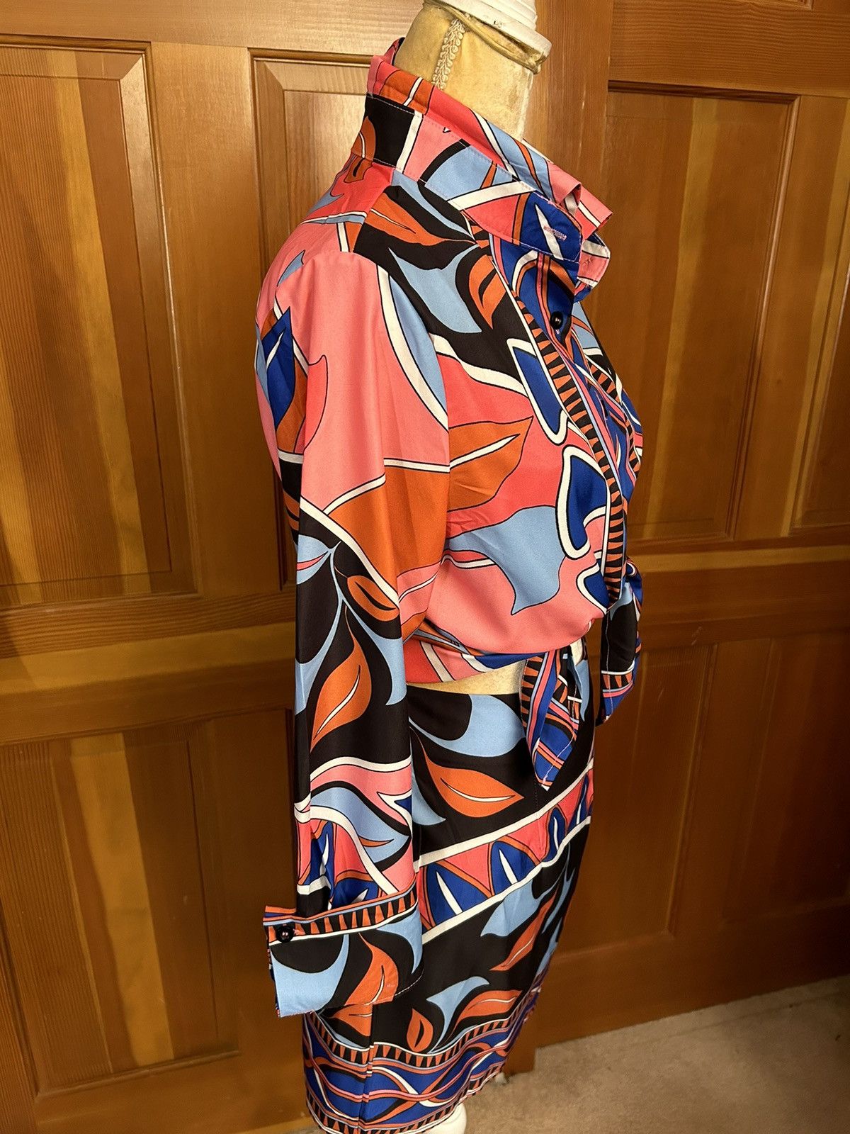 Designer × Other NWT, Lavishly Paris Vibrant Multicolored Shirt and Skirt Set Size M / US 6-8 / IT 42-44 - 6 Thumbnail