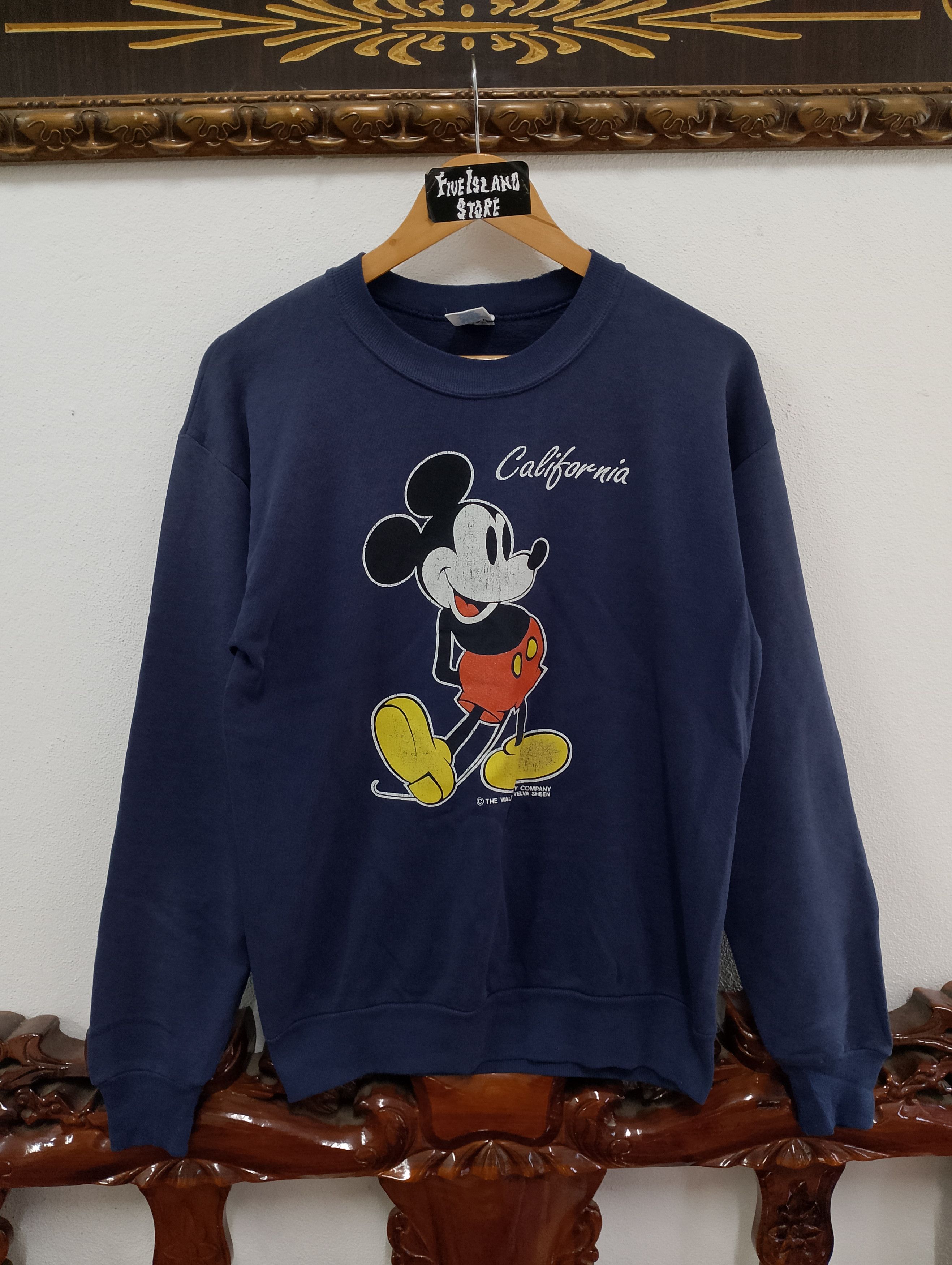 Disney Vintage 80s Velva Sheen Mickey Mouse California Sweatshirt Size US M / EU 48-50 / 2 - 1 Thumbnail