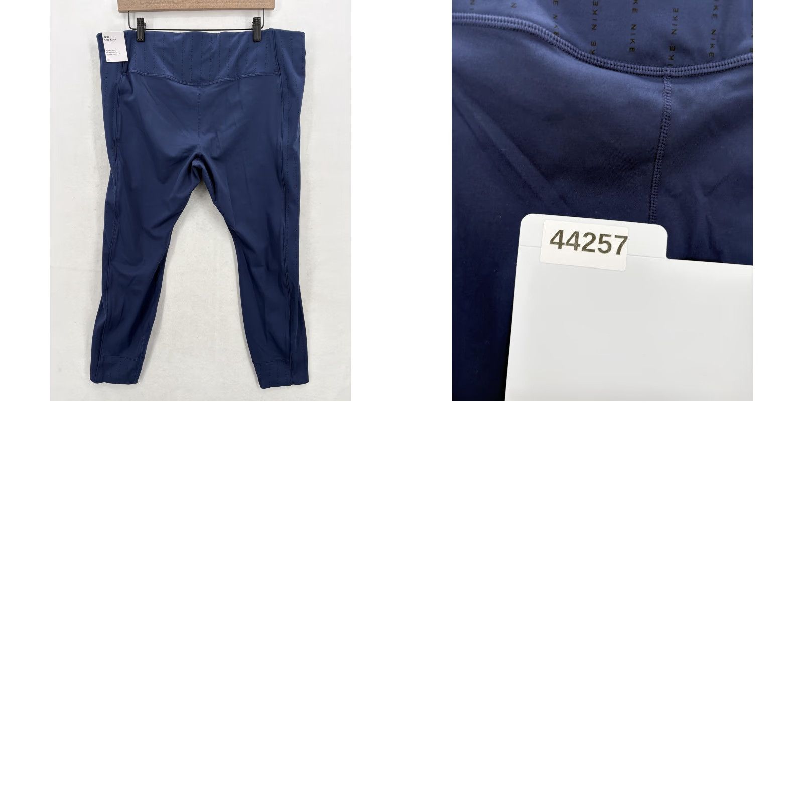 Nike VINTAGE Nike One Luxe Leggings Womens 2X Blue Dri-FIT Plus Mid Rise 7/8 Training Gym Size 40" / US 18 - 10 Thumbnail