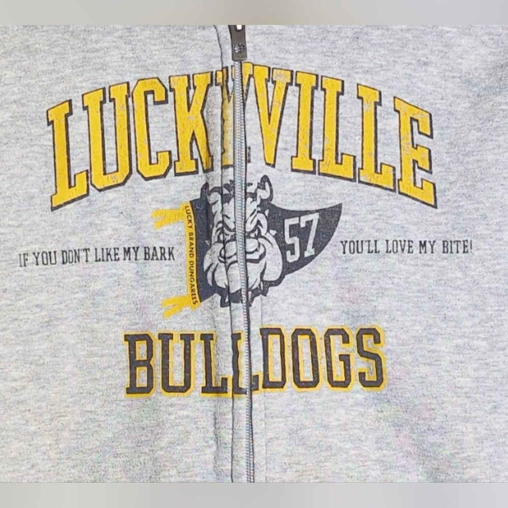 Lucky Brand Lucky Brand Women's Sz L Gray Luckville Bulldogs Hoodie Size L / US 10 / IT 46 - 3 Thumbnail