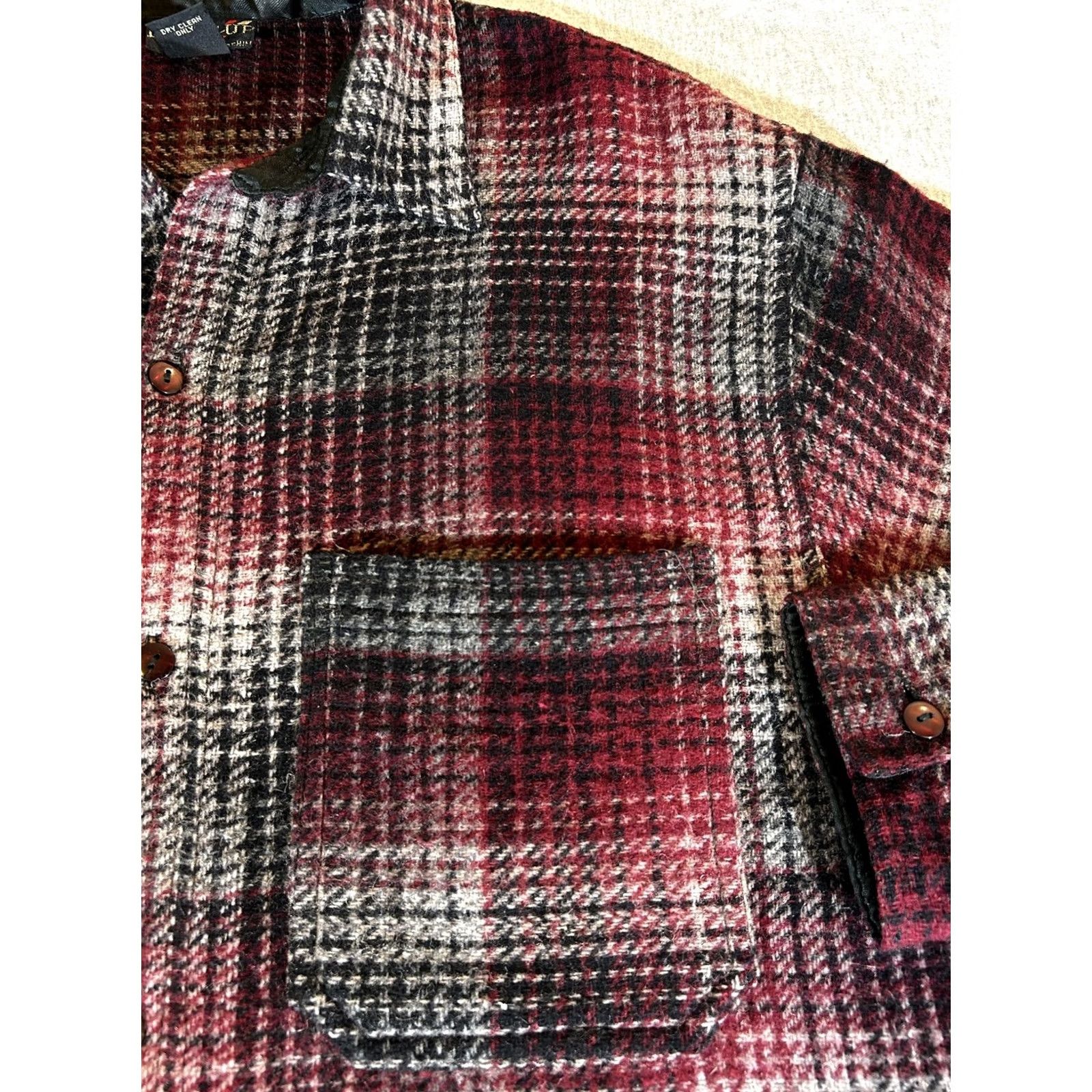 Vintage Vintage Thumbs Up Mens Wool Plaid Overcoat Jacket Coat Shacket Mid-Length Button Single-Breasted Outdoor Winter Casual Size M Red Size US M / EU 48-50 / 2 - 2 Thumbnail
