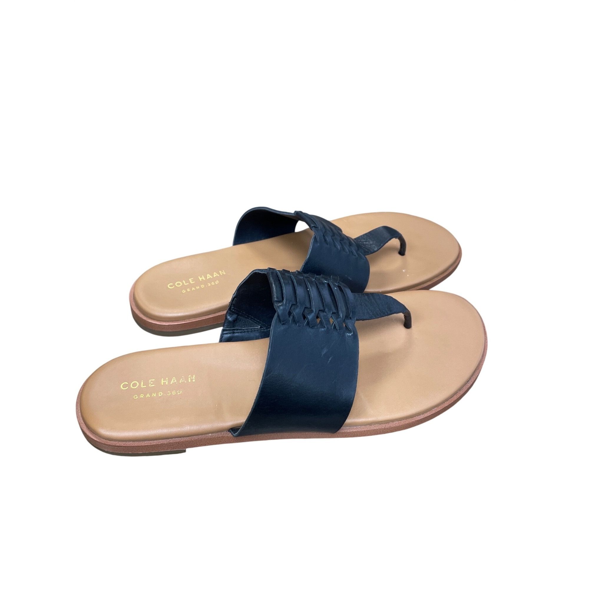 Cole Haan Cole Haan wms black peep thong slip on sandals sz 8.5B SKU 9 Size US 8.5 / IT 38.5 - 3 Thumbnail