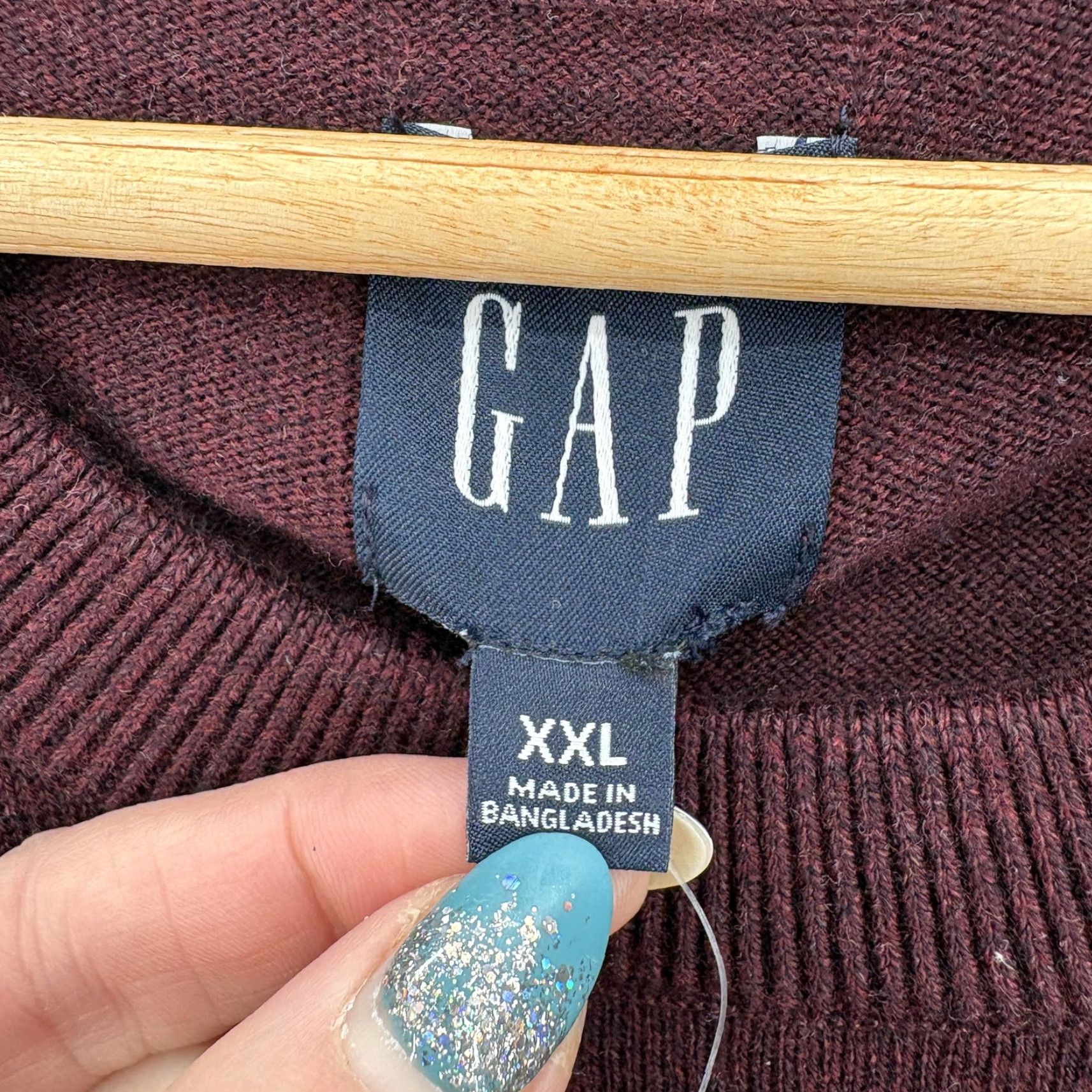 Gap Gap Mainstay Crew Sweater Mens 2XL Red Navy Striped Cotton Knit Pullover NWT Size US XXL / EU 58 / 5 - 4 Thumbnail