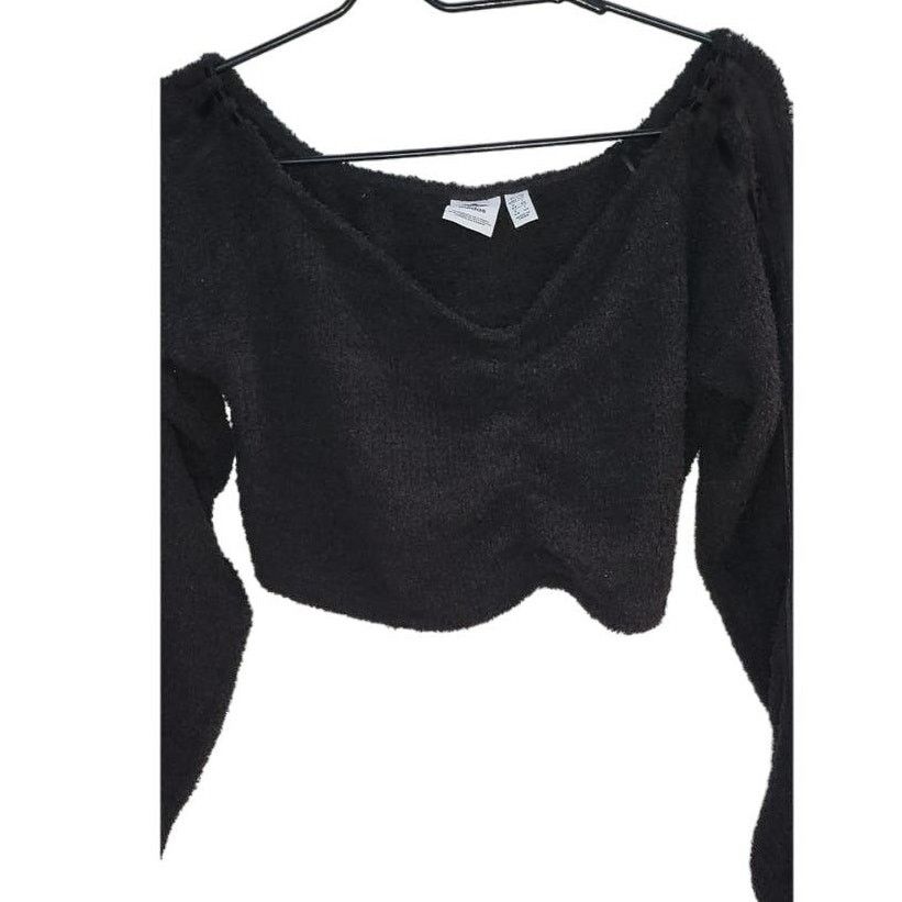 Adidas Adidas Women’s Long Sleeve Crop Top Black Size Large Size L / US 10 / IT 46 - 4 Thumbnail