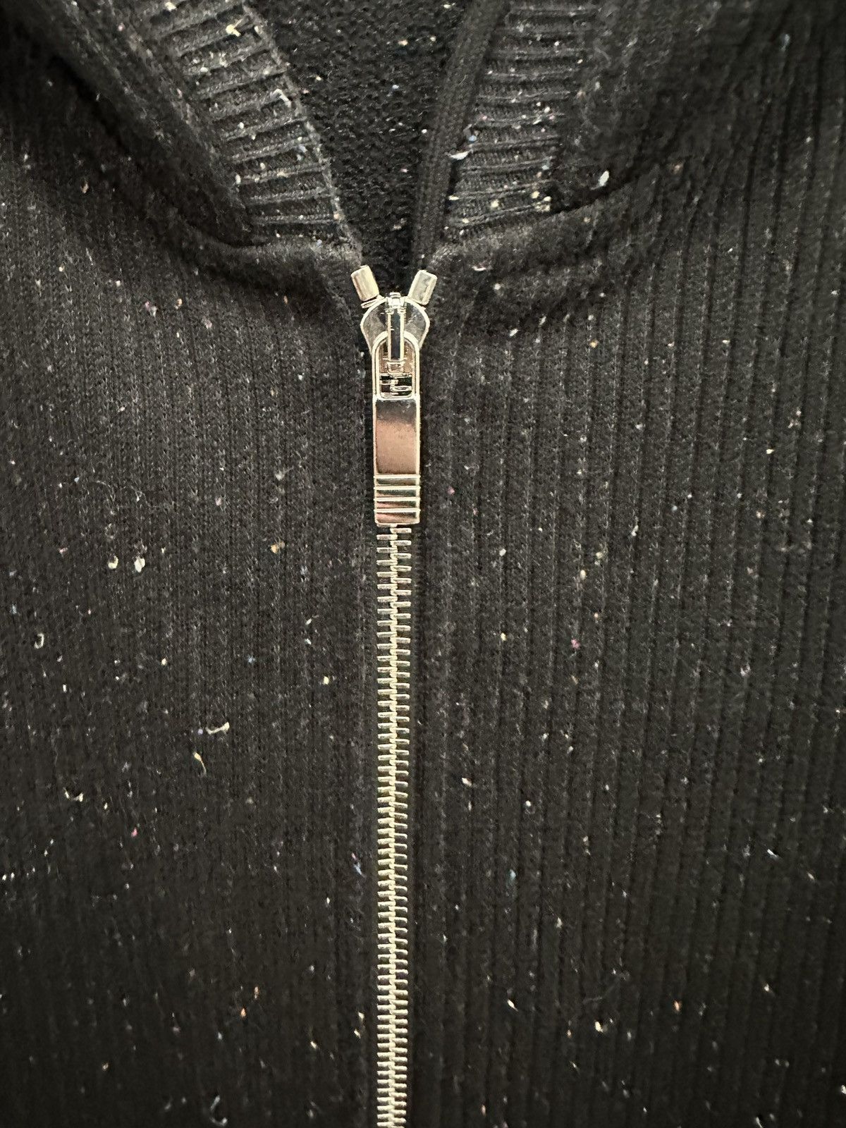 Thom Browne Black Flecked Knit Zip-Up Hoodie Men's Size US M / EU 48-50 / 2 - 8 Thumbnail