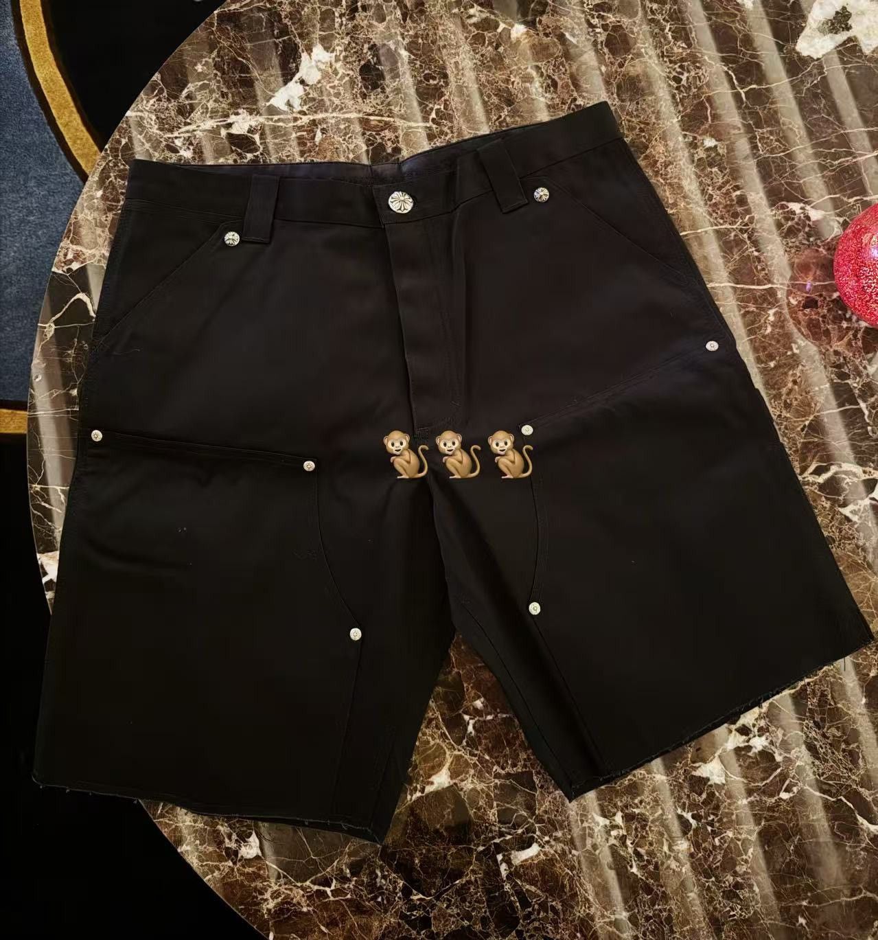 Chrome Hearts 🔥Chrome Hearts Black Double-Knee Shorts🔥 Size US 36 / EU 52 - 1 Thumbnail