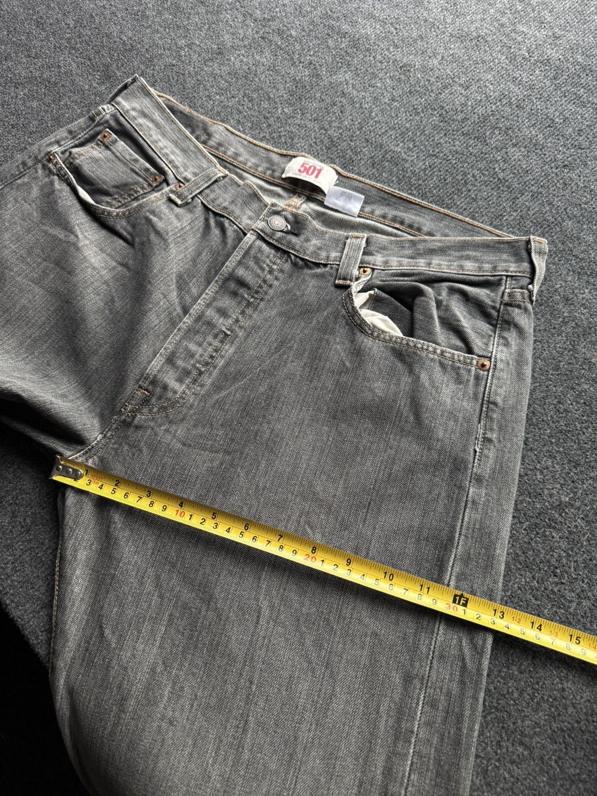 Levi's Vintage 00s Levi’s 501 Grey Wash Straight Leg Jeans LGB Y2K Size US 36 / EU 52 - 21 Thumbnail