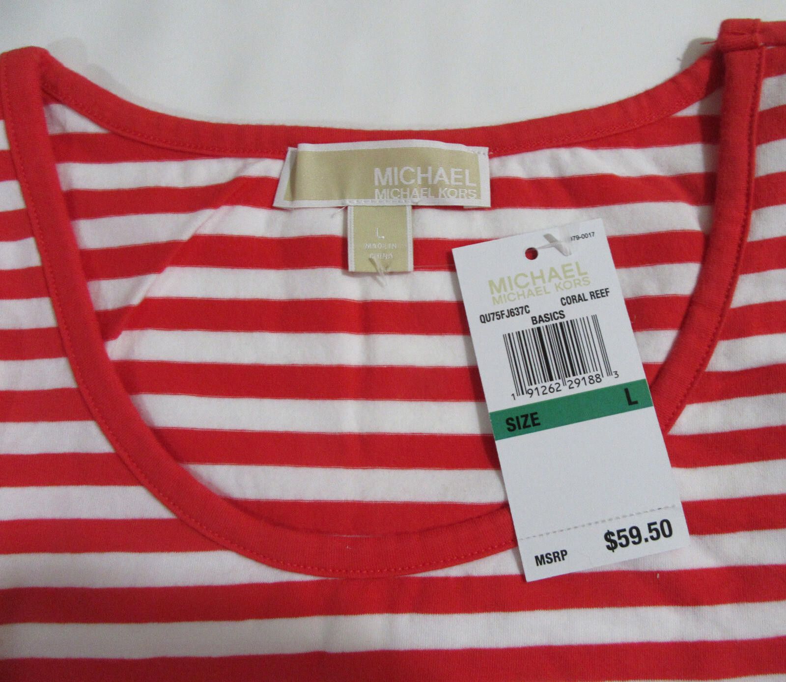 Michael Kors Michael Kors Studded MK Logo Tank Top Shirt Striped NEW L Size L / US 10 / IT 46 - 3 Thumbnail