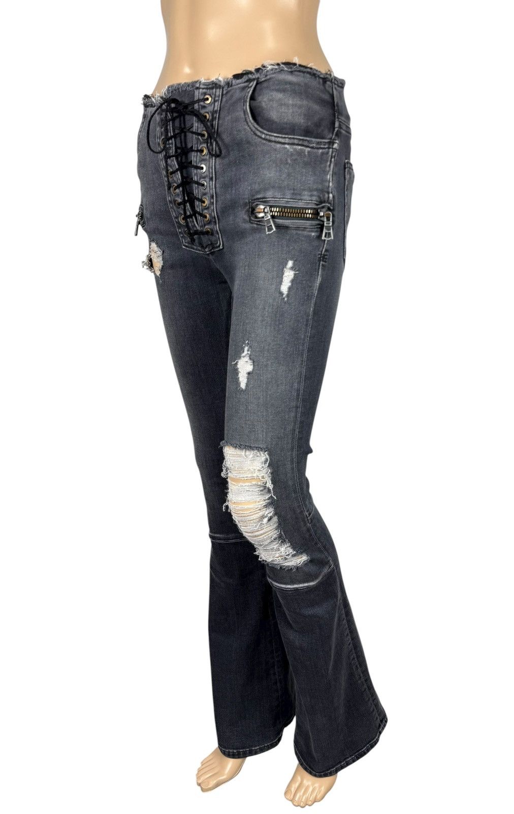 Unravel Project Ben Taverniti Flared Jeans Riped Size 27