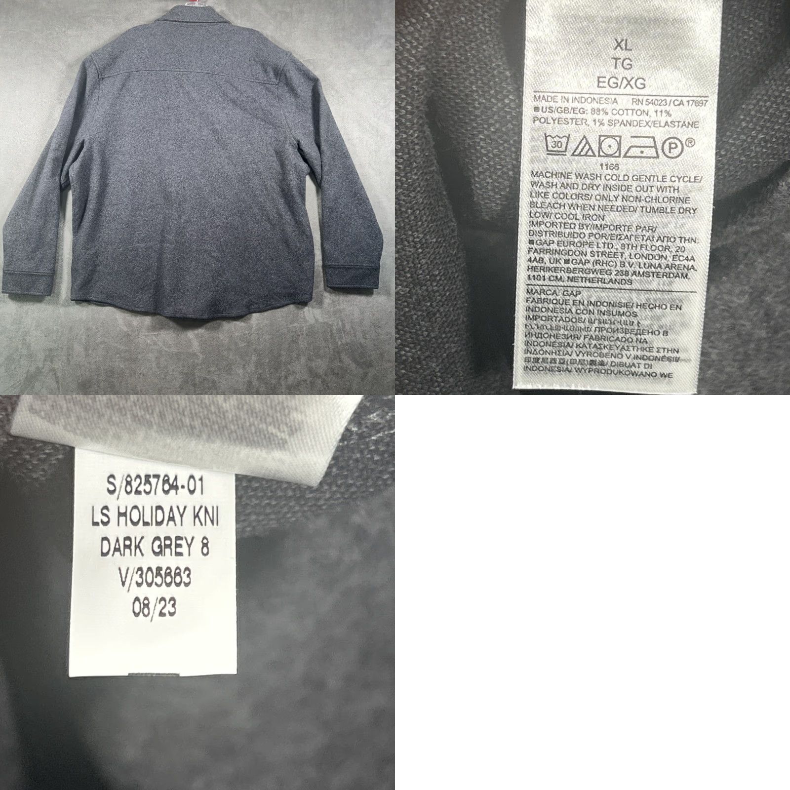 Gap VINTAGE Gap Long Sleeve Overshirt Mens XL Gray Snap Button Up Shacket Soft NWT Size US XL / EU 56 / 4 - 8 Thumbnail