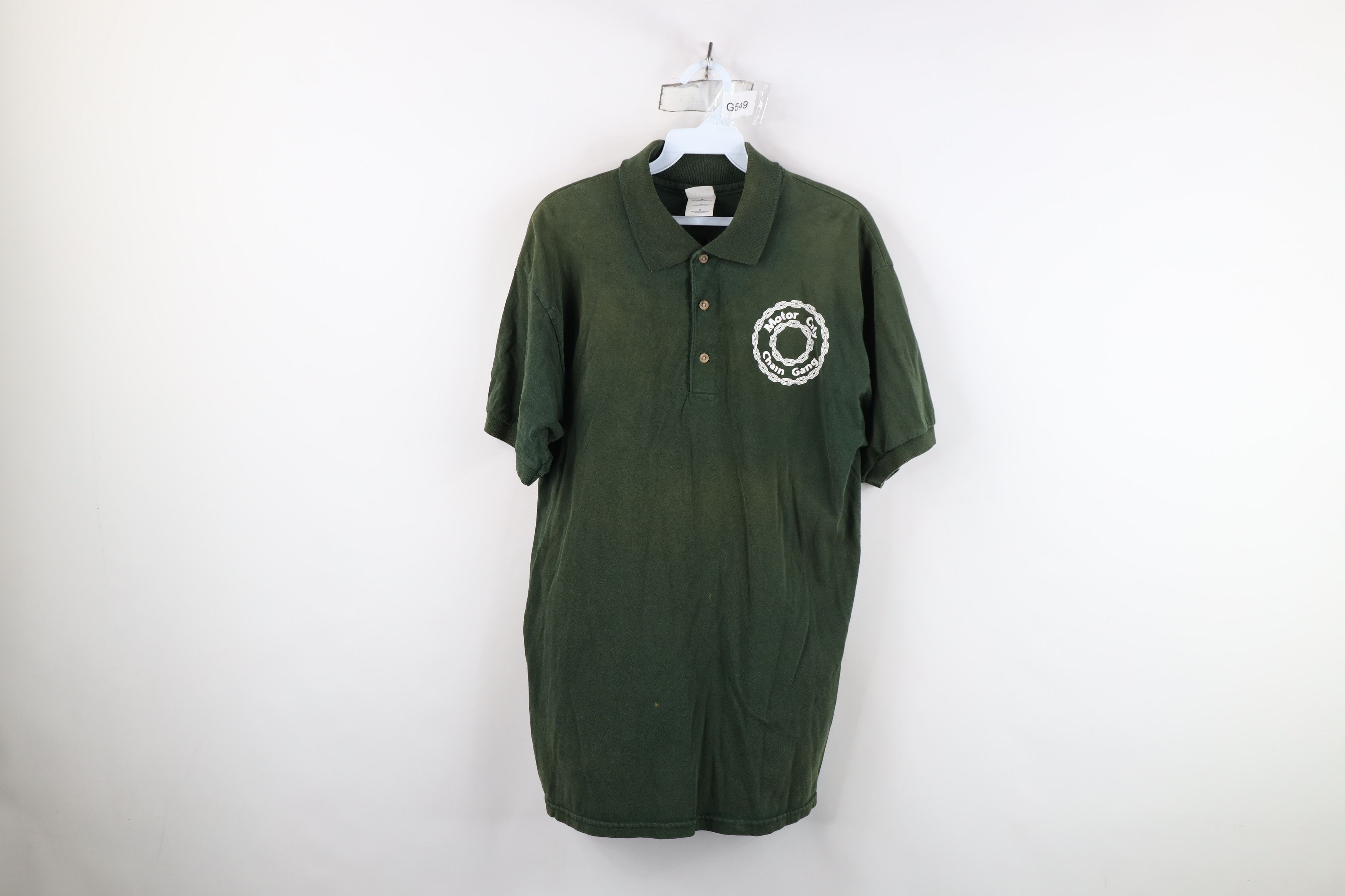 Vintage Vintage 90s Streetwear Detroit Motor City Chain Gang Polo Size US M / EU 48-50 / 2 - 1 Thumbnail