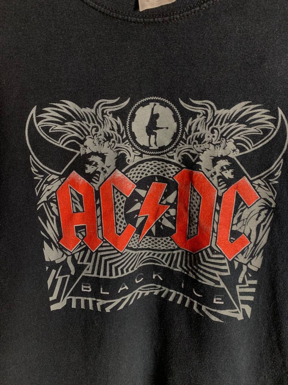 Band Tees VERY RARE AC/DC BLACK ICE ROCK T-SHIRT RETRO METAL Y2K 90s Size US M / EU 48-50 / 2 - 4 Thumbnail