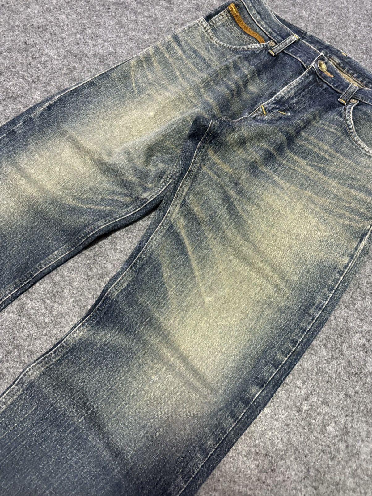 Edwin 2000s Edwin XV Leather Trimmed Muddy Wash Loose Jeans Size US 32 / EU 48 - 13 Thumbnail