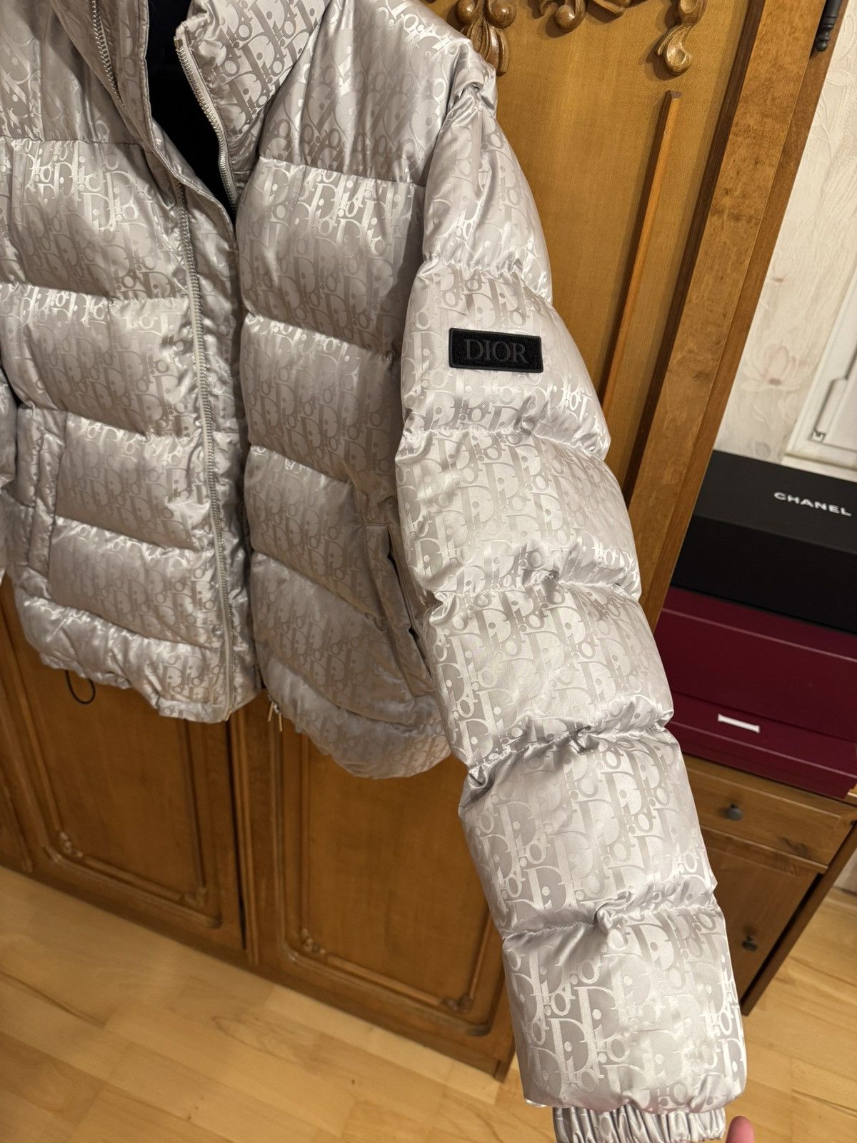 Dior Dior Oblique Puffer Jacket Silver Size US L / EU 52-54 / 3 - 4 Thumbnail