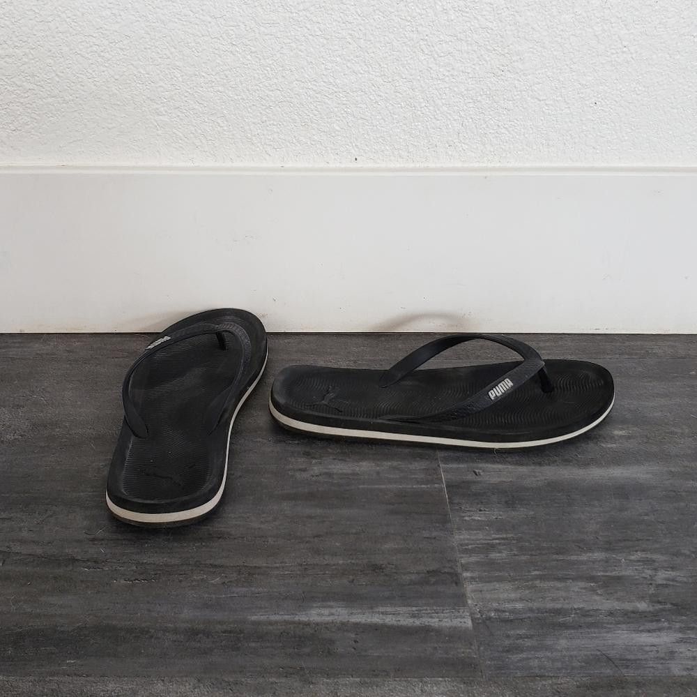 Puma Black White Detailed Puma Classic Sandal Size US 6 / IT 36 - 3 Thumbnail