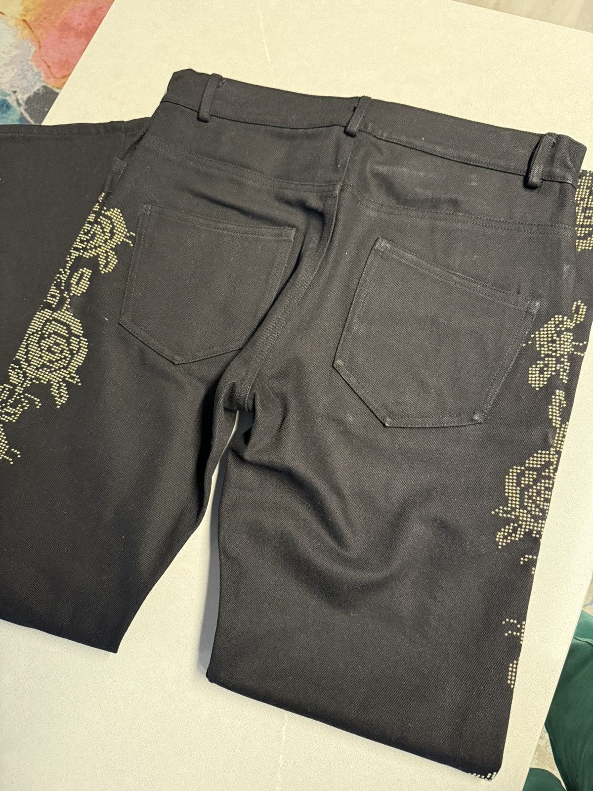 Ernest W. Baker Black Rose Studded Jeans